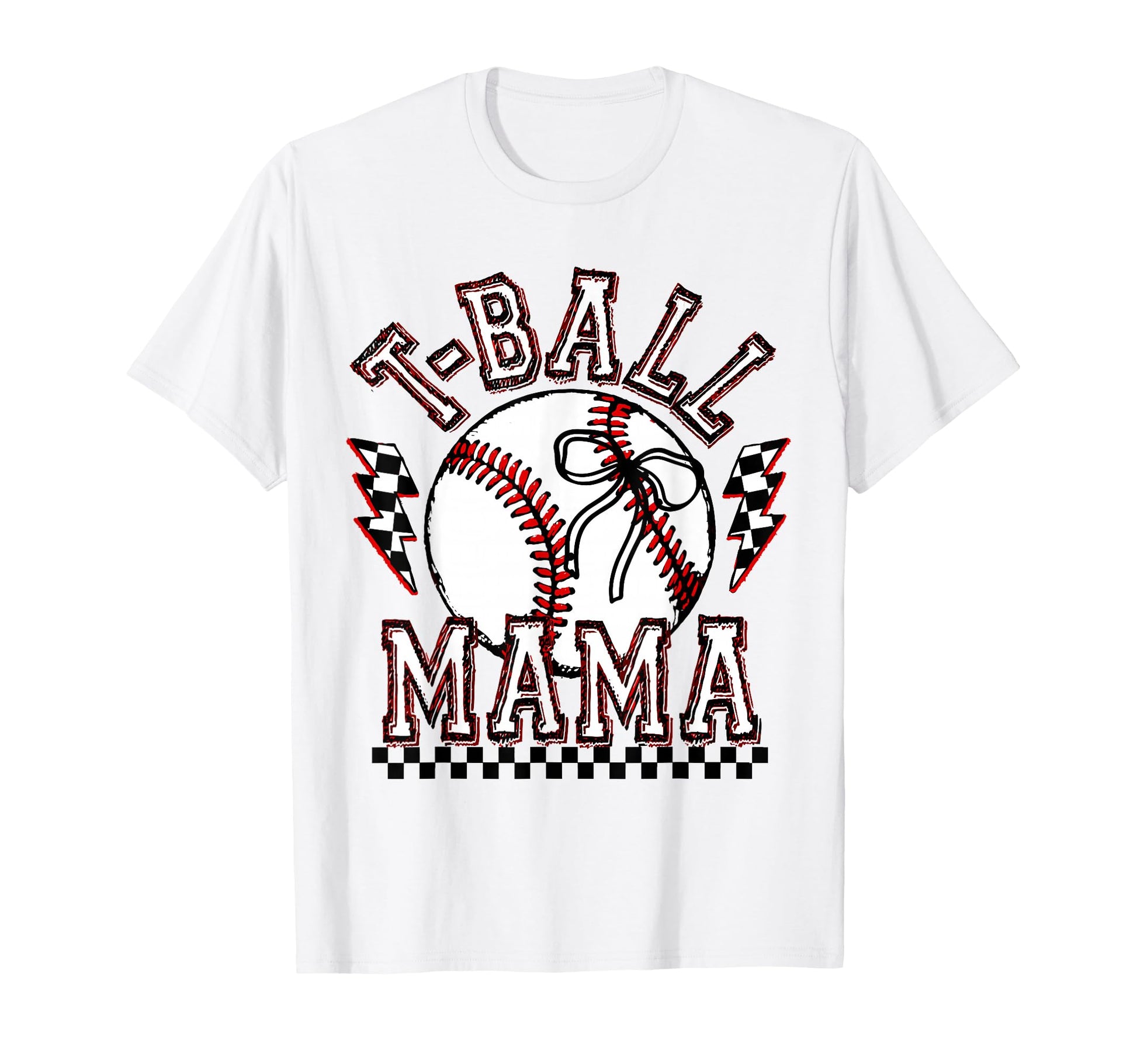 T Ball Mama Bow Softball Ball Mama T-Shirt - Minimalist Print Men Women - T-Shirt, Sweatshirt, Hoodie
