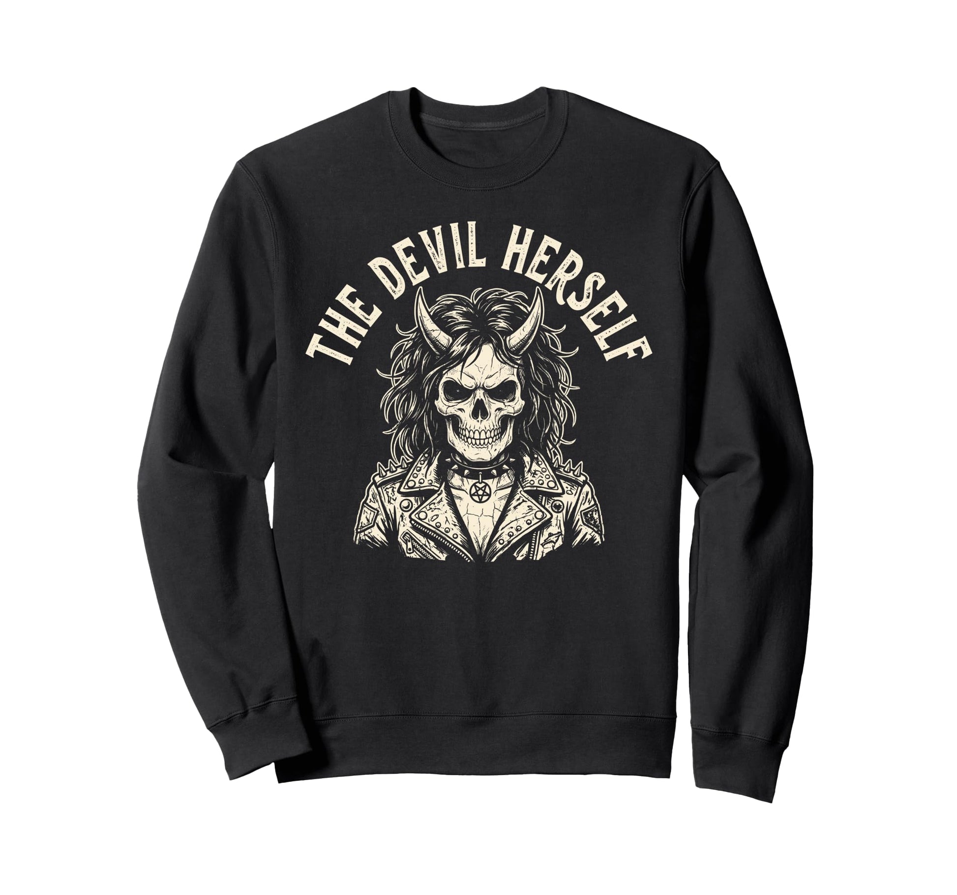 Devil Herself Occult Dark Feminine Sweatshirt - Fun Novelty Design Unisex - T-Shirt, Sweatshirt, Hoodie
