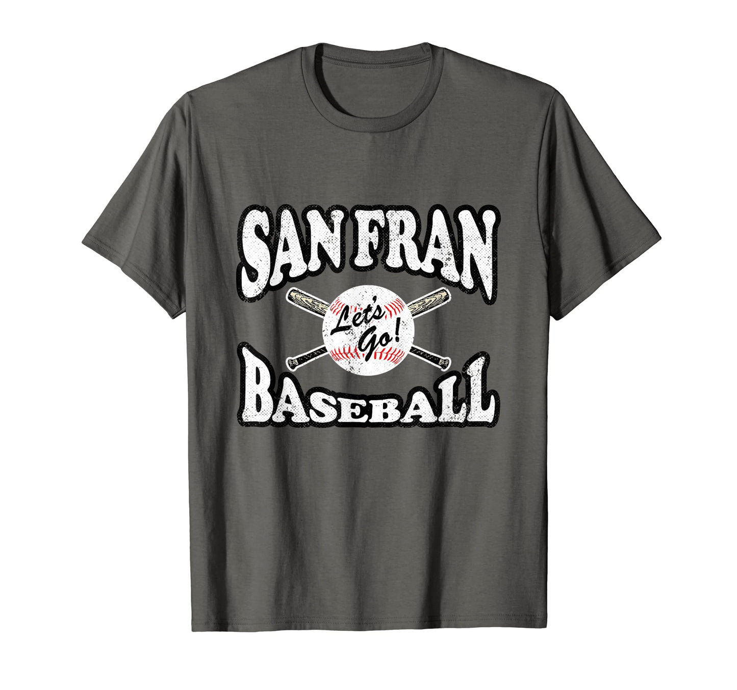 San Francisco Baseball Distressed T-Shirt - Minimalist Print Men Women - T-Shirt, Sweatshirt, Hoodie