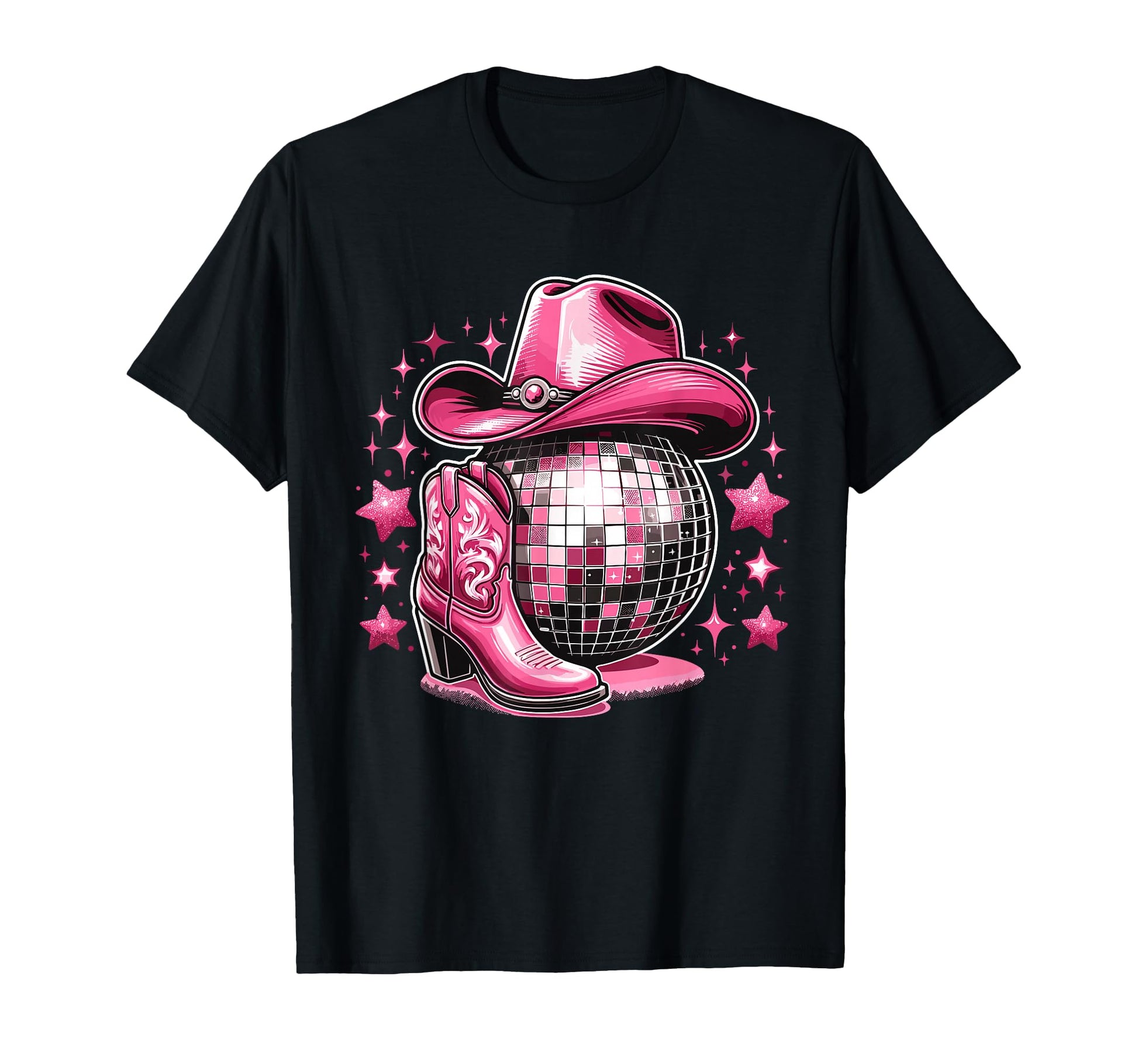 Western Cowgirl Rodeo Disco T-Shirt - Casual Everyday Wear for Adults - T-Shirt, Sweatshirt, Hoodie