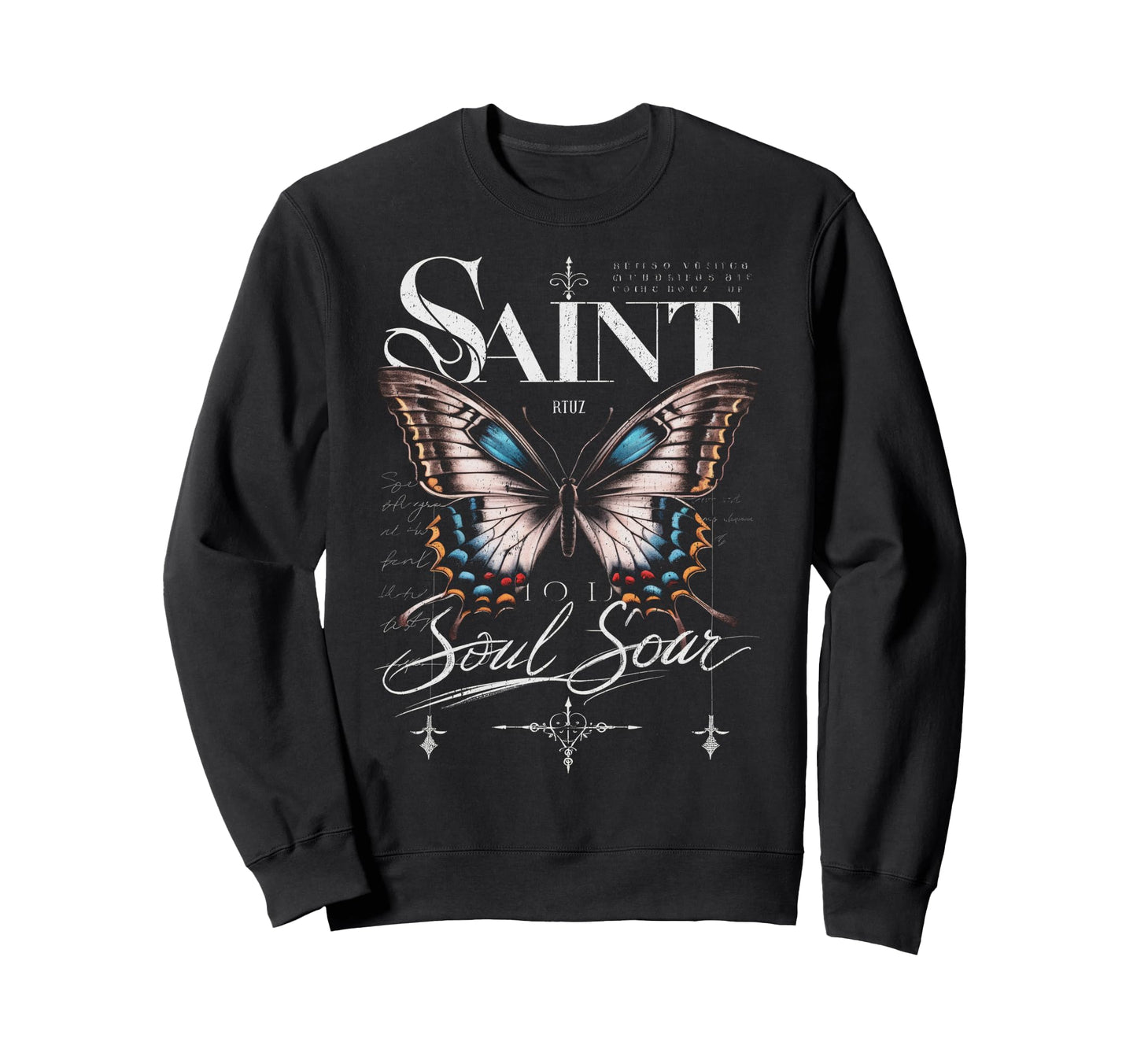 Y2K Streetwear Butterfly Sweatshirt - Custom Art Print Men Women - T-Shirt, Sweatshirt, Hoodie