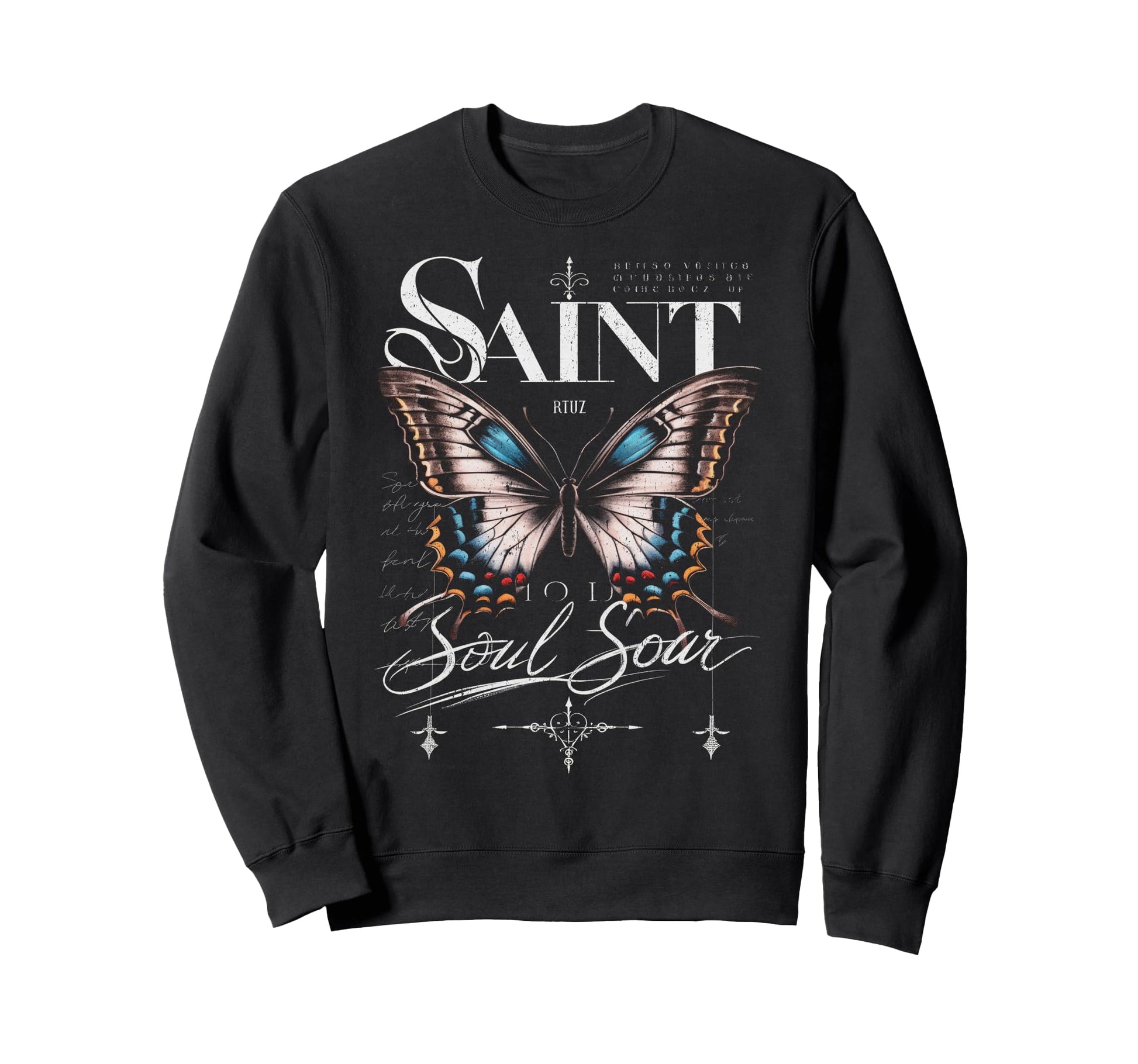 Y2K Streetwear Butterfly Sweatshirt - Custom Art Print Men Women - T-Shirt, Sweatshirt, Hoodie