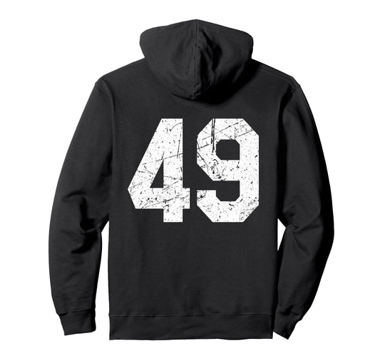 49 Jersey Uniform Varsity Sports Number Hoodie - Aesthetic Graphic Unisex - T-Shirt, Sweatshirt, Hoodie