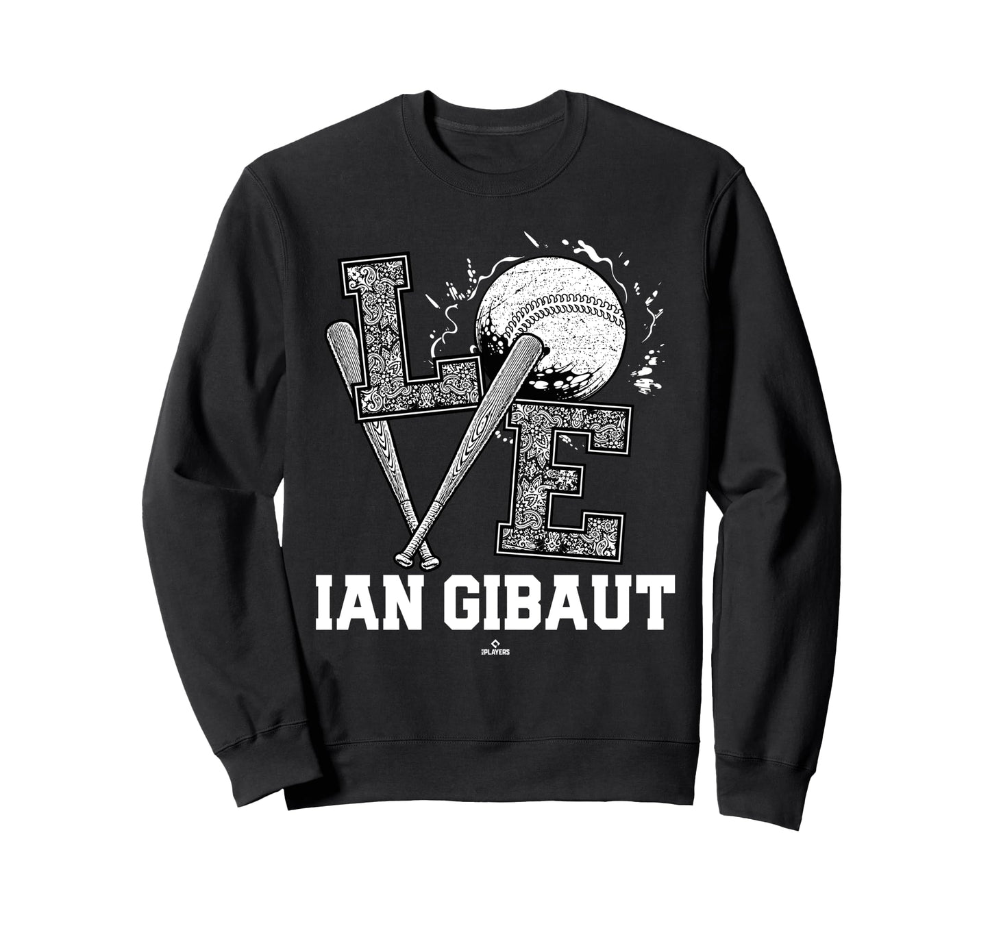 Distressed Baseball Love Ian Sweatshirt - Minimalist Print Men Women - T-Shirt, Sweatshirt, Hoodie