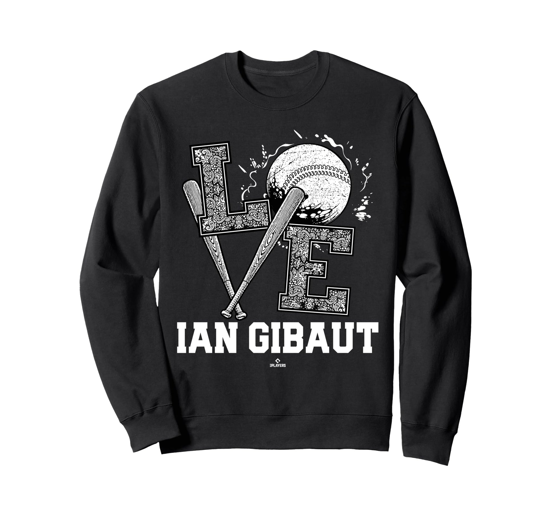 Distressed Baseball Love Ian Sweatshirt - Minimalist Print Men Women - T-Shirt, Sweatshirt, Hoodie