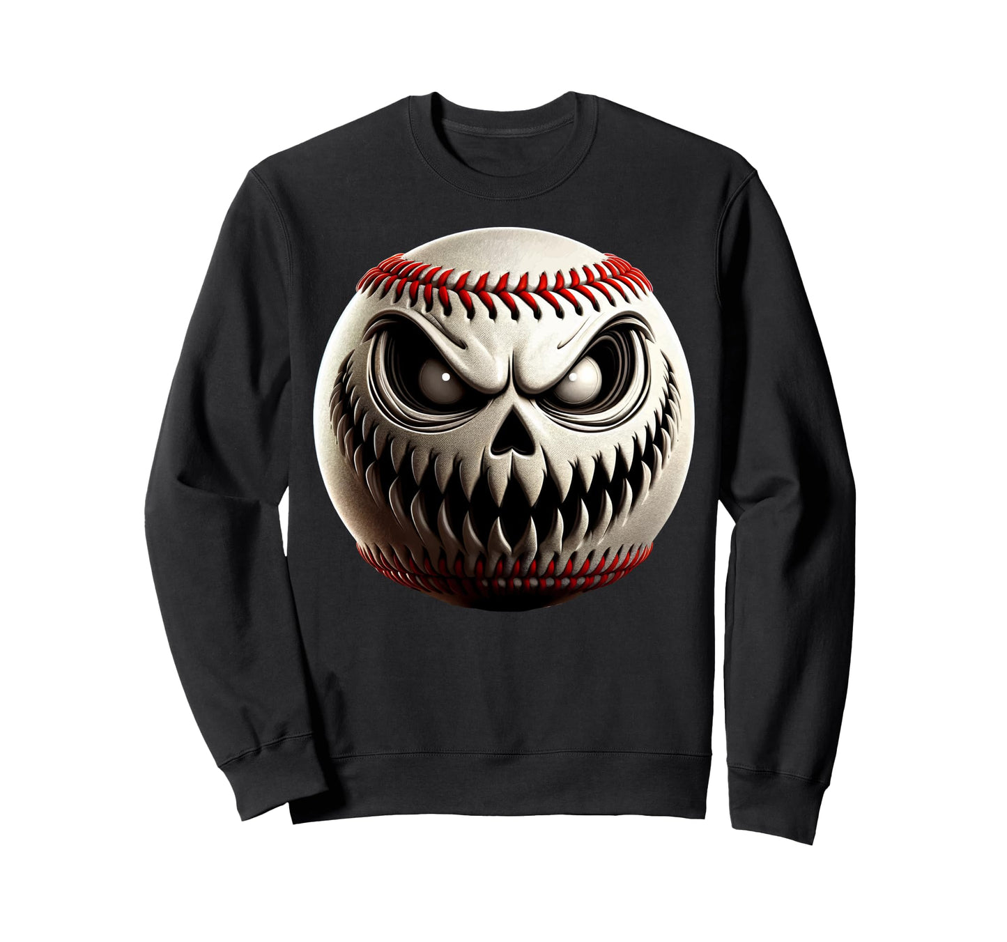 Spooky Baseball Ball Jack O Lantern Sweatshirt - Trendy Graphic Men Women - T-Shirt, Sweatshirt, Hoodie