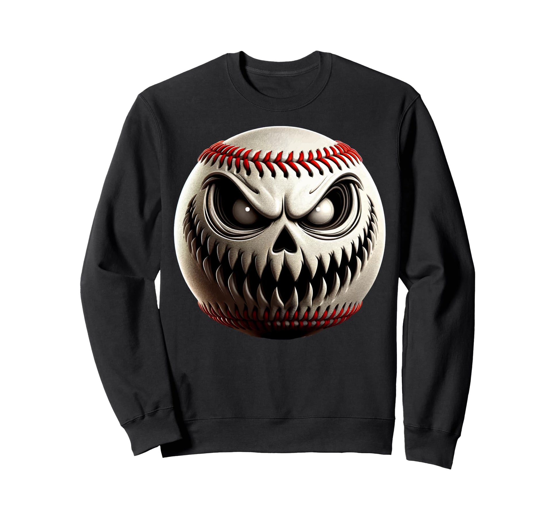 Spooky Baseball Ball Jack O Lantern Sweatshirt - Trendy Graphic Men Women - T-Shirt, Sweatshirt, Hoodie