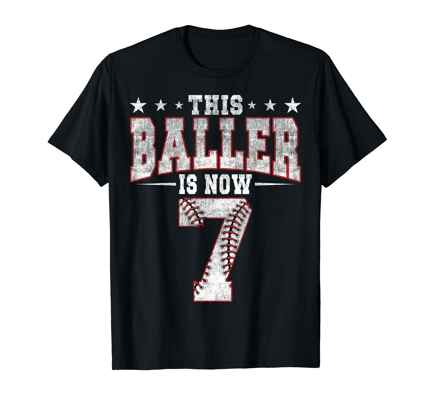 This Baller Is Now 7 Birthday T-Shirt - Aesthetic Graphic for Adults - T-Shirt, Sweatshirt, Hoodie