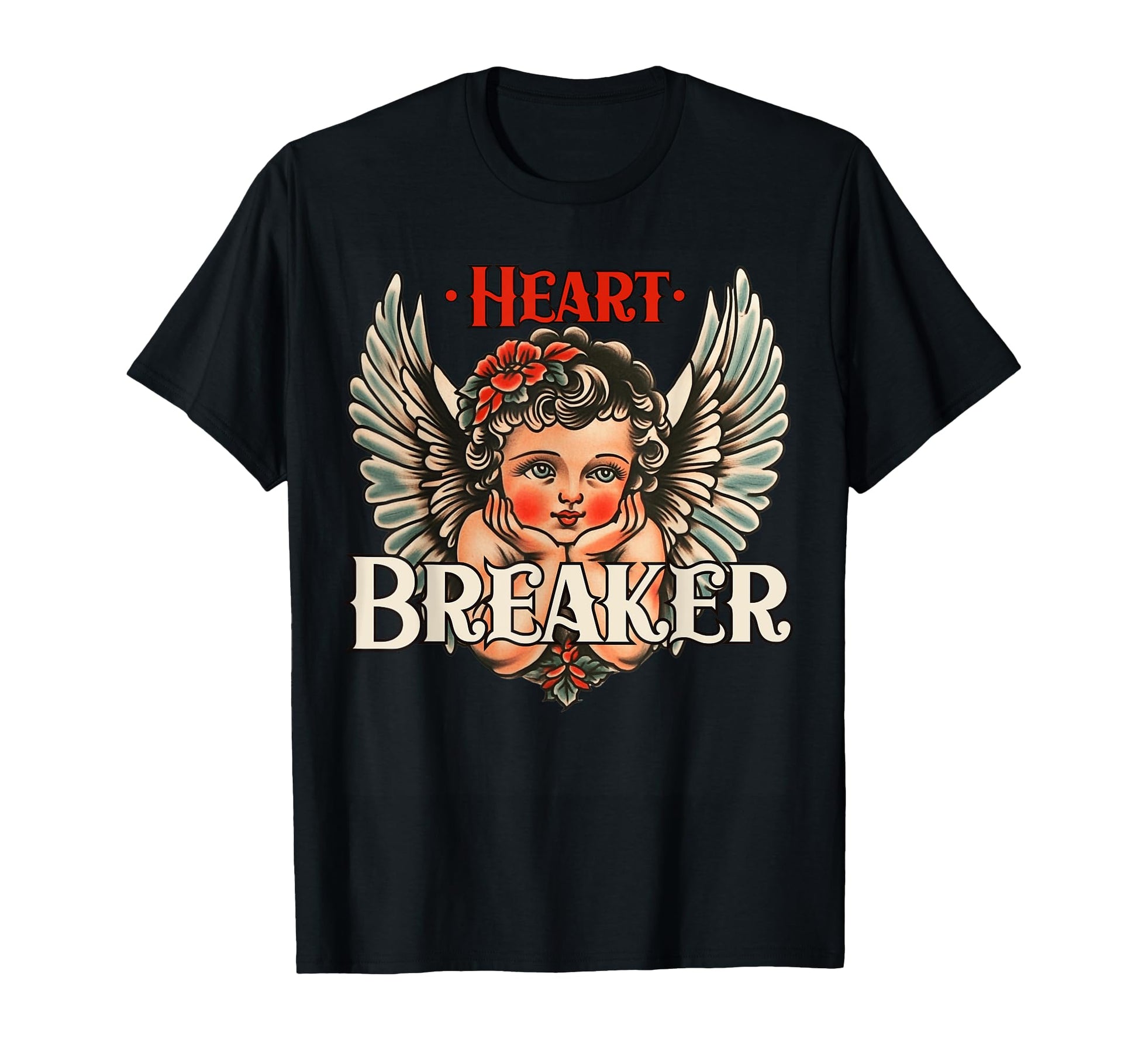 Valentines Heart Breaker Cupid Flash Tattoo T-Shirt - Trendy Graphic Unisex - T-Shirt, Sweatshirt, Hoodie