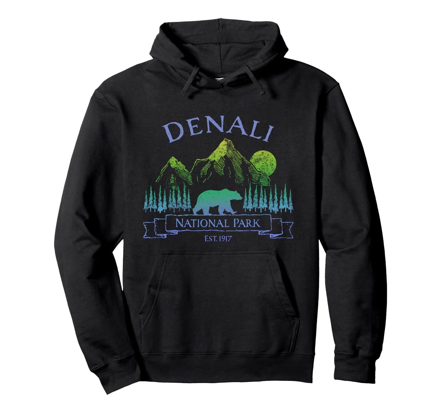 Denali National Park Alaska Bear Trip Hoodie - Trendy Graphic for Adults - T-Shirt, Sweatshirt, Hoodie