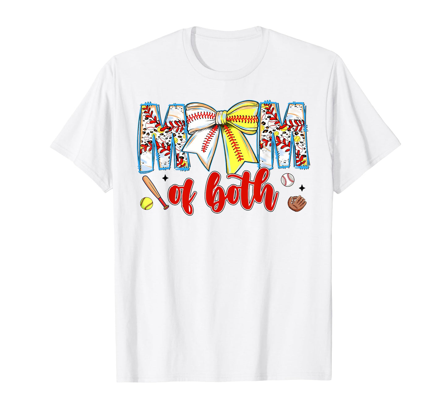 Mom Both Leopard Baseball Softball T-Shirt - Aesthetic Graphic for Adults - T-Shirt, Sweatshirt, Hoodie