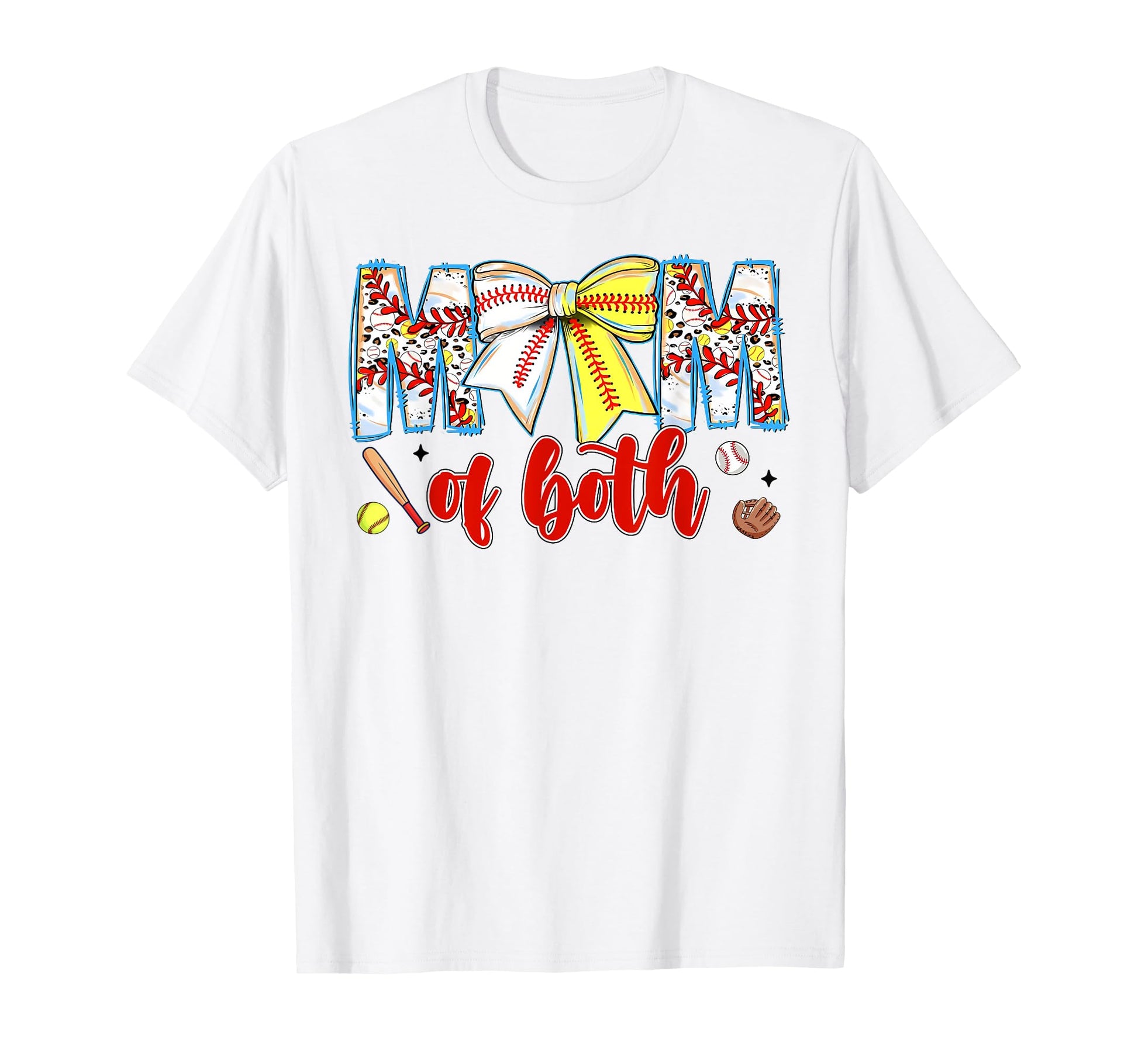 Mom Both Leopard Baseball Softball T-Shirt - Aesthetic Graphic for Adults - T-Shirt, Sweatshirt, Hoodie