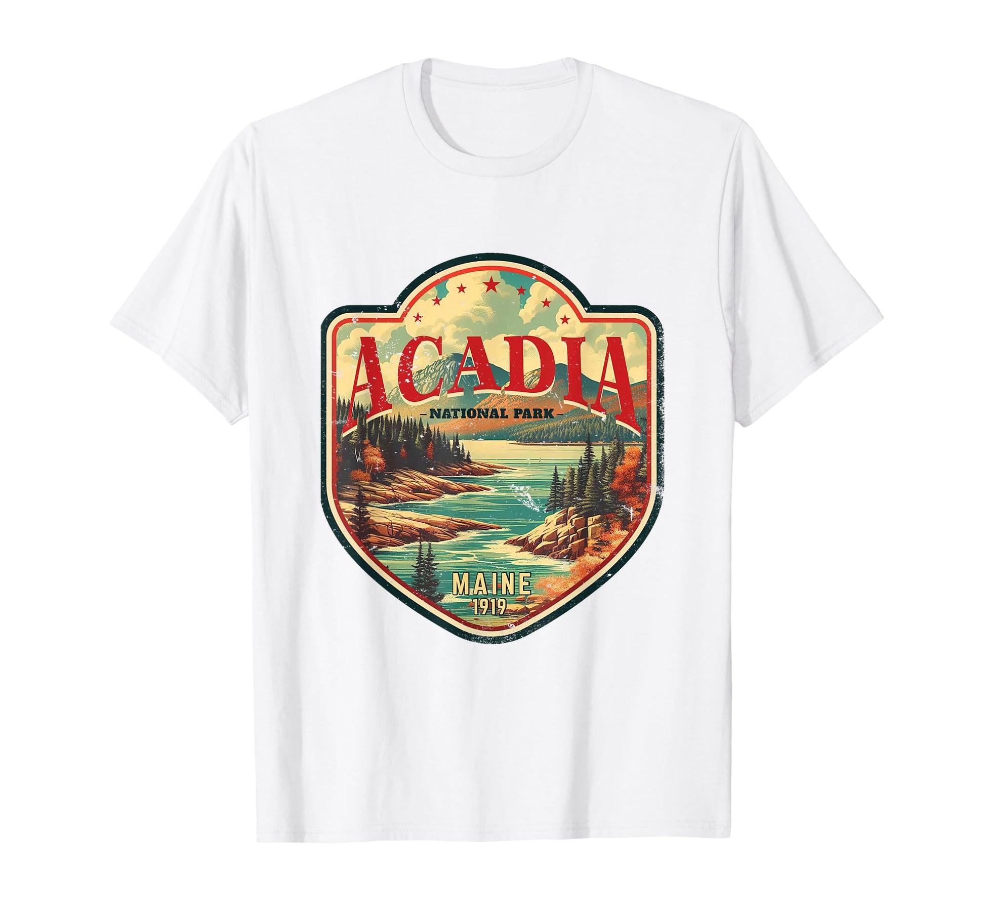 Acadia National Park Badge T-Shirt - Fun Novelty Design Unisex - T-Shirt, Sweatshirt, Hoodie