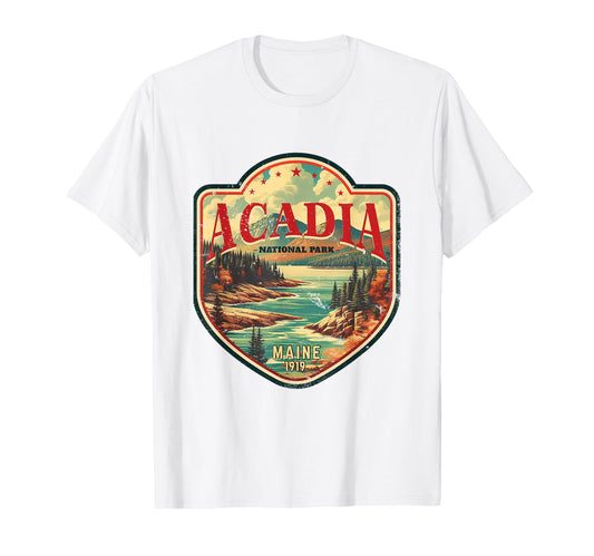Acadia National Park Badge T-Shirt - Fun Novelty Design Unisex - T-Shirt, Sweatshirt, Hoodie