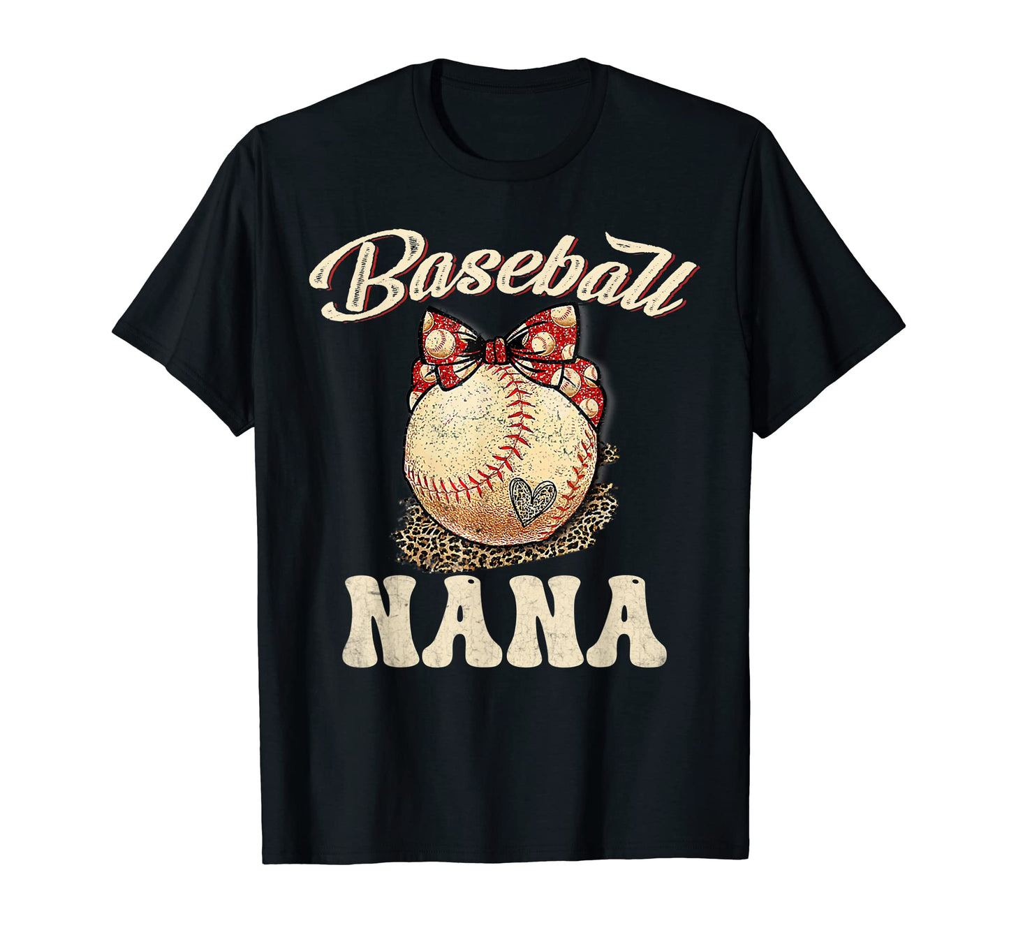 Softball Baseball Nana Leopard Mothers T-Shirt - Novelty Apparel Men Women - T-Shirt, Sweatshirt, Hoodie