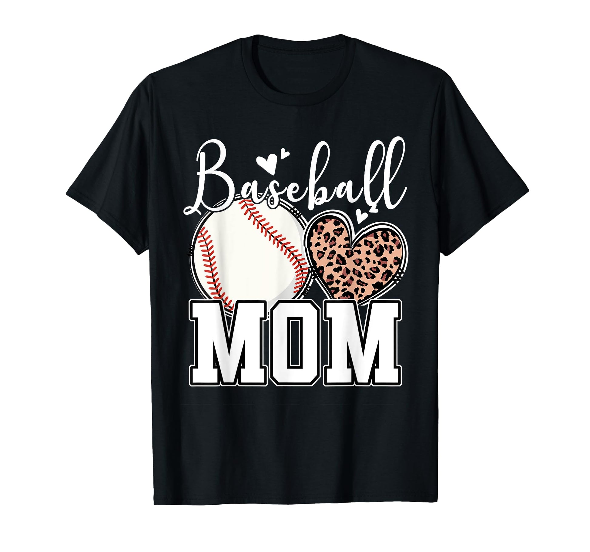 Baseball Mom Mother Leopard Hoop Net T-Shirt - Trendy Graphic for Adults - T-Shirt, Sweatshirt, Hoodie