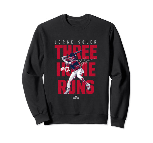 3 Home Runs Jorge Soler Mlbpa Sweatshirt - Aesthetic Graphic Unisex - T-Shirt, Sweatshirt, Hoodie