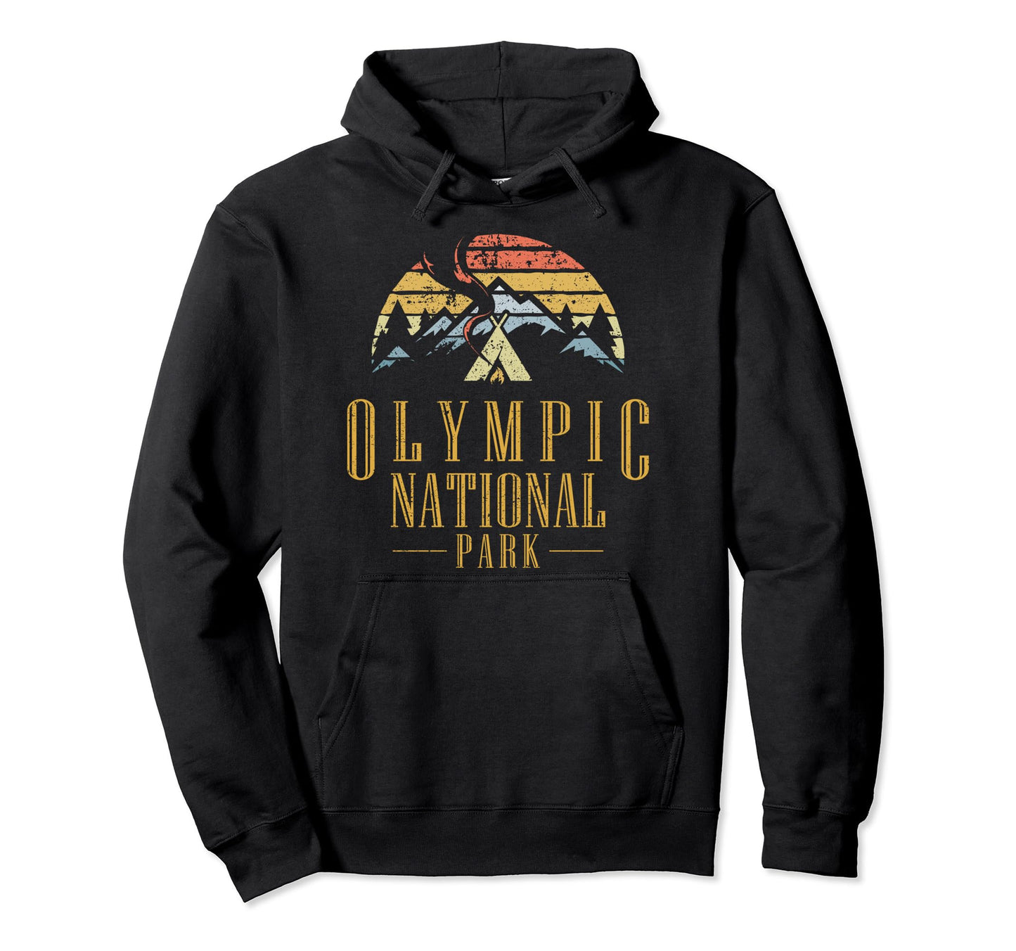 Olympic National Park Campfire Hoodie - Minimalist Print Men Women - T-Shirt, Sweatshirt, Hoodie