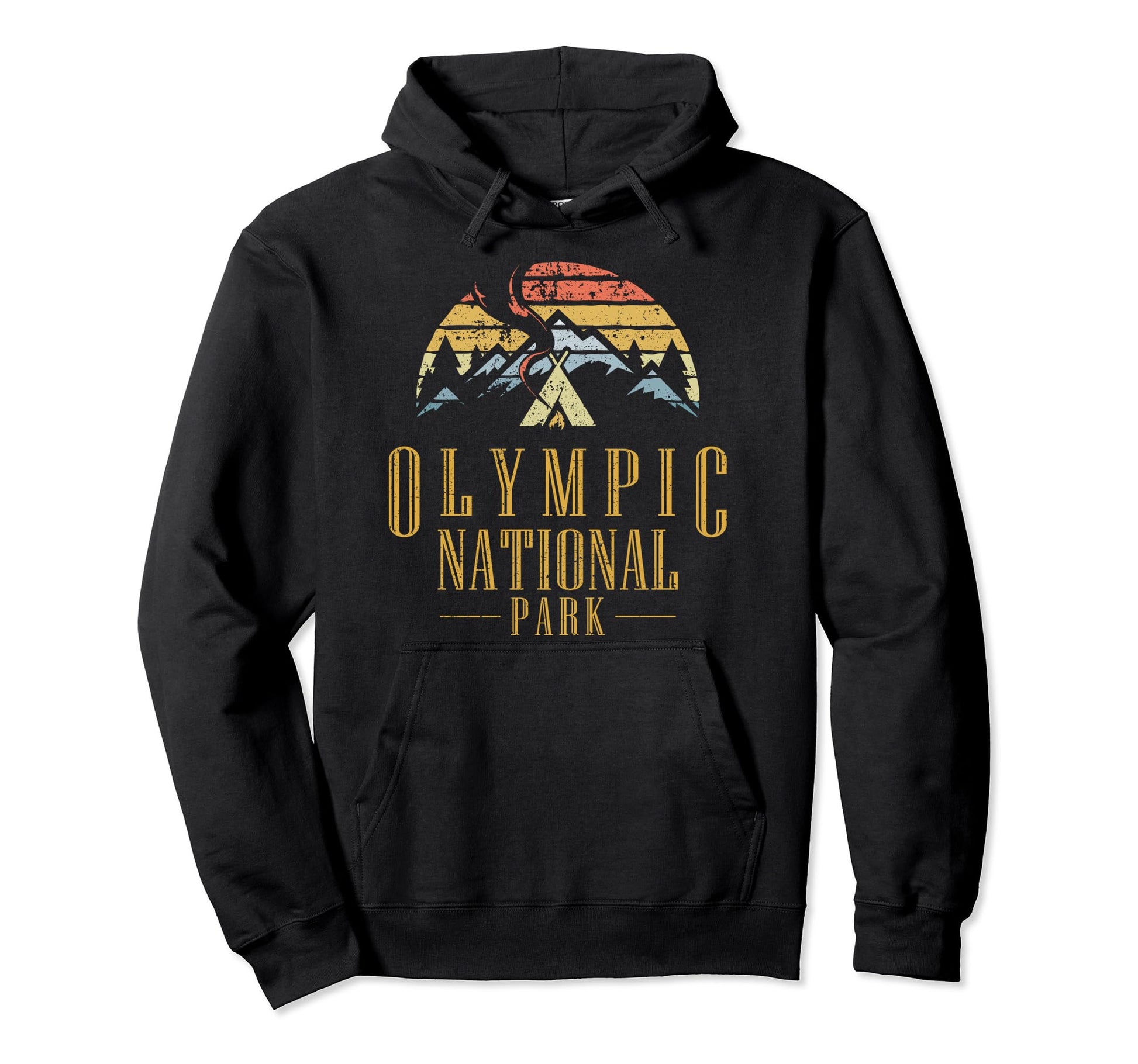 Olympic National Park Campfire Hoodie - Minimalist Print Men Women - T-Shirt, Sweatshirt, Hoodie