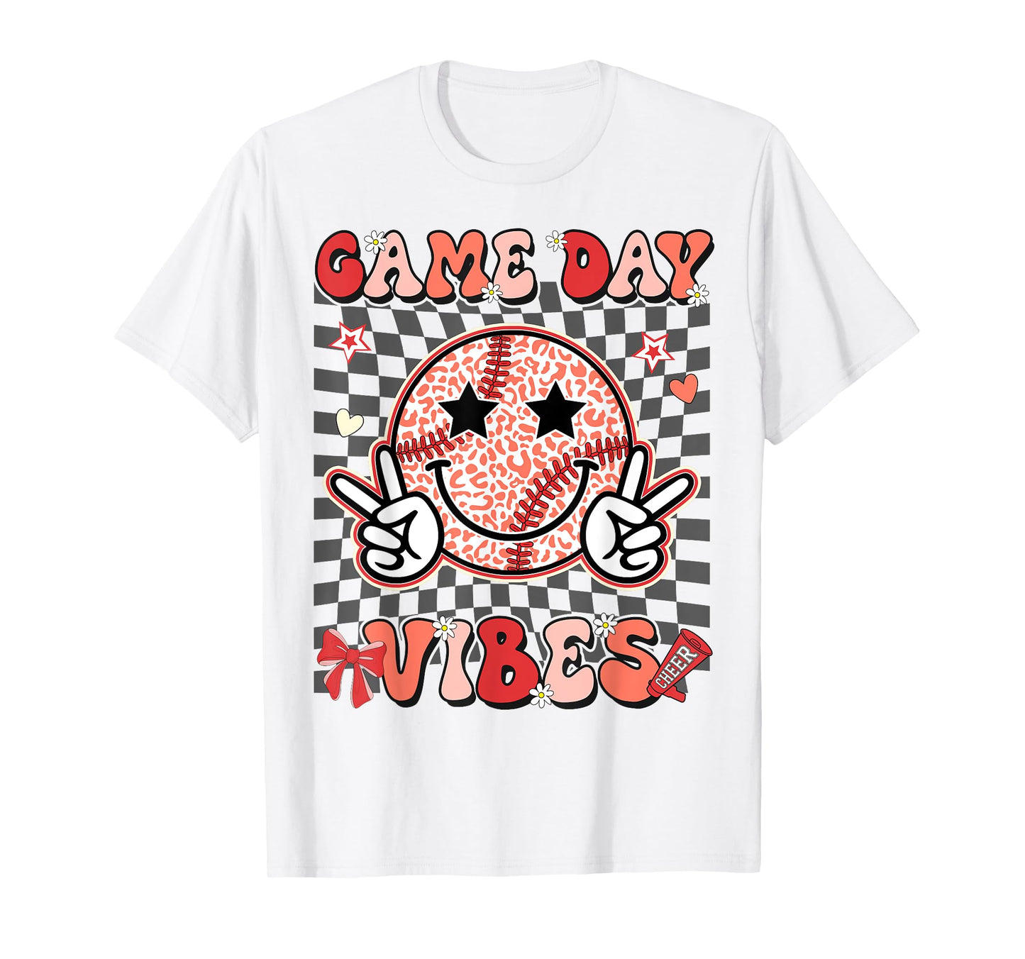 Game Day Vibes Leopard Checkered T-Shirt - Custom Art Print Men Women - T-Shirt, Sweatshirt, Hoodie