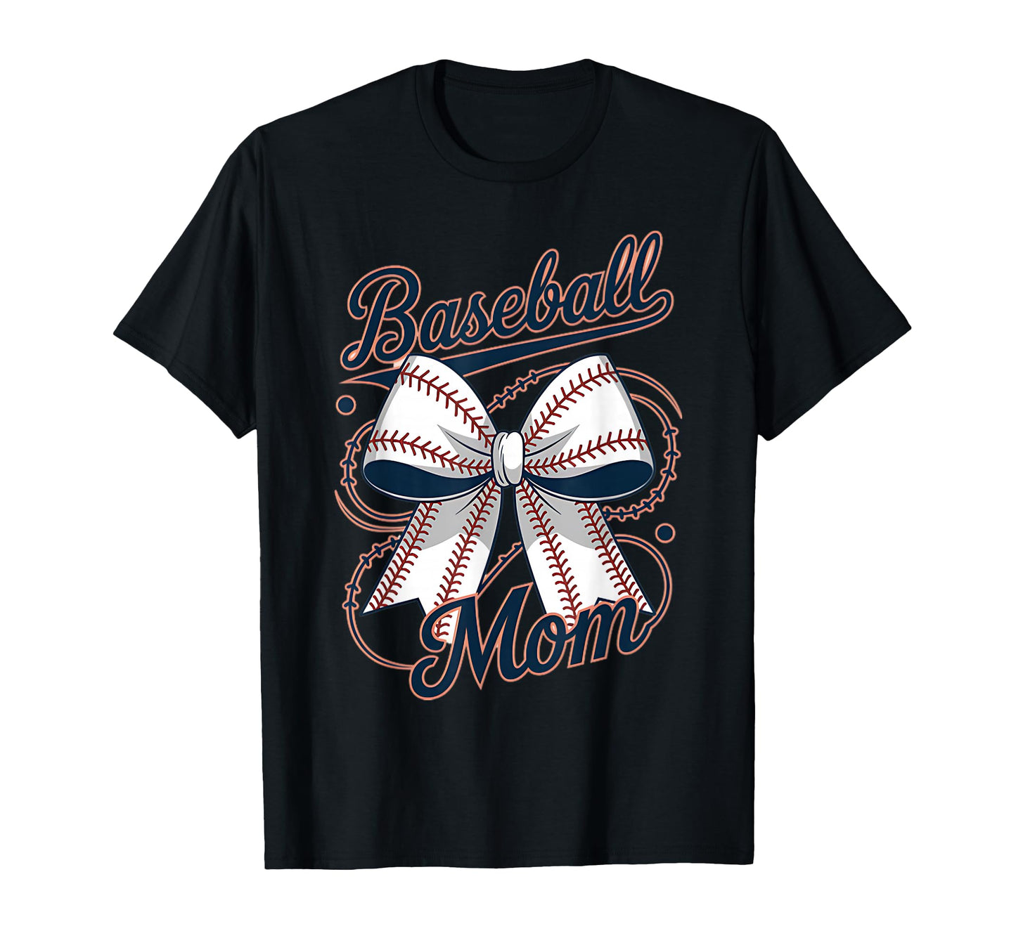 Baseball Mom Coquette Bow T-Shirt - Graphic Print for Adults - T-Shirt, Sweatshirt, Hoodie