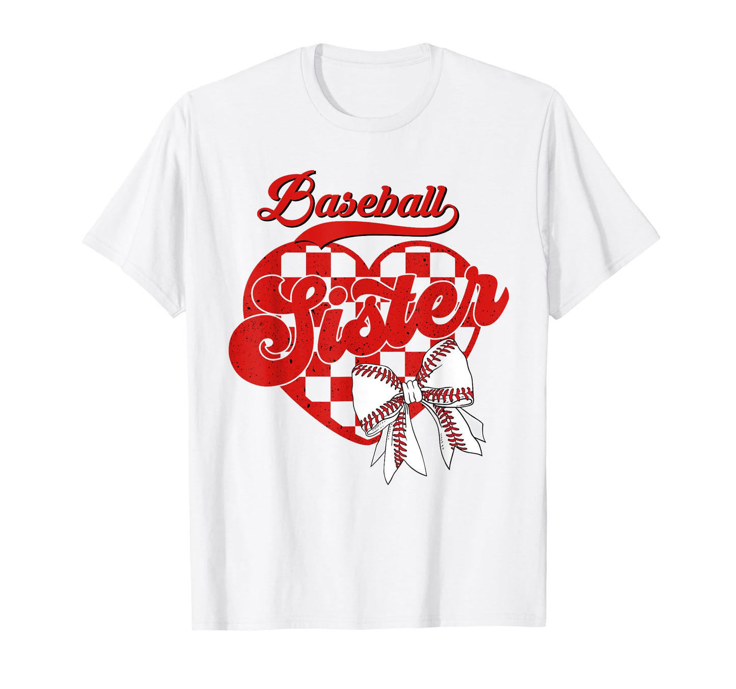 Baseball Sister Coquette Bow T-Shirt - Casual Everyday Wear for Adults - T-Shirt, Sweatshirt, Hoodie