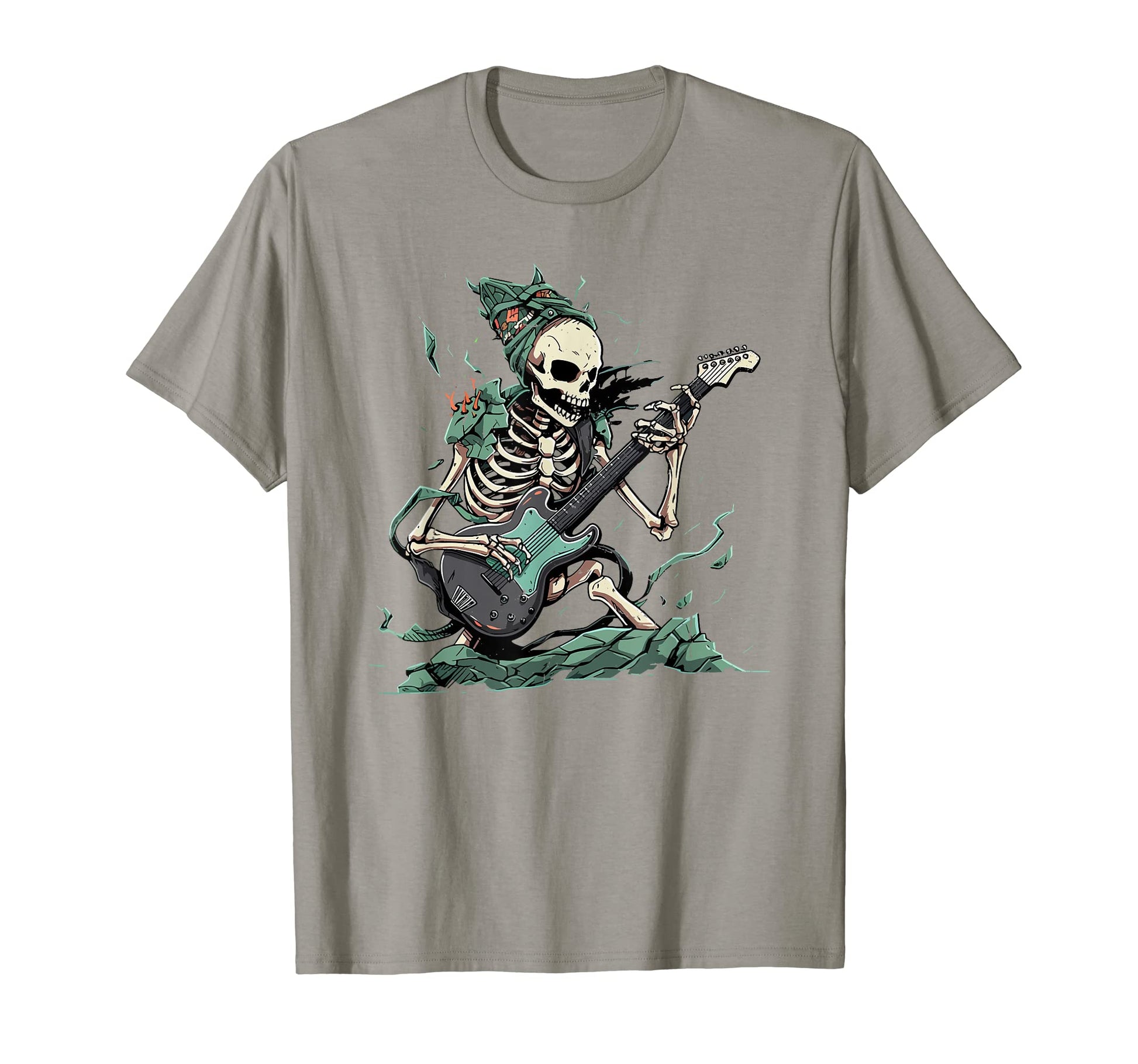Skeleton Rock Roll Guitar Music Band T-Shirt - Trendy Graphic Men Women - T-Shirt, Sweatshirt, Hoodie