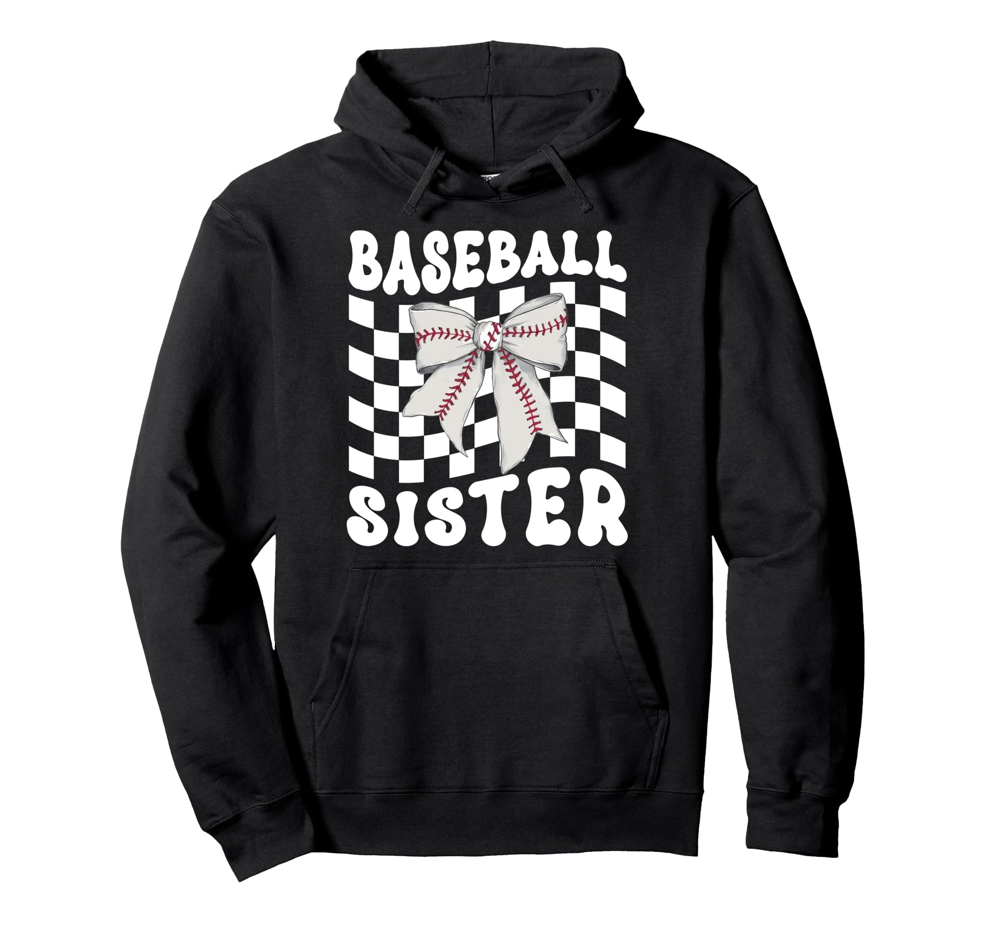 Baseball Sister Coquette Bow Funny Hoodie - Custom Art Print Men Women - T-Shirt, Sweatshirt, Hoodie