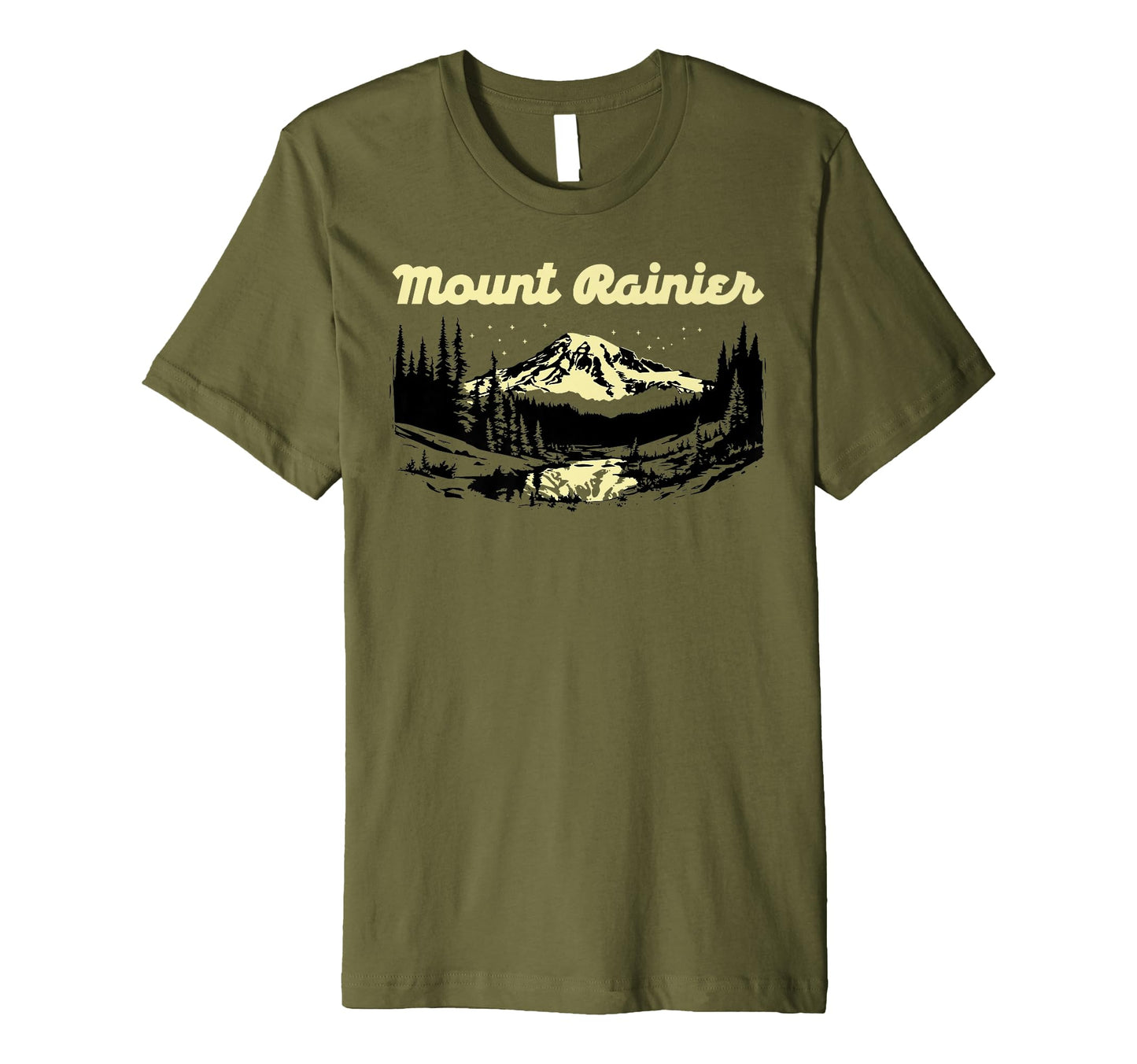 Mount Rainier National Park 80S Vibe T-Shirt - Minimalist Print for Adults - T-Shirt, Sweatshirt, Hoodie