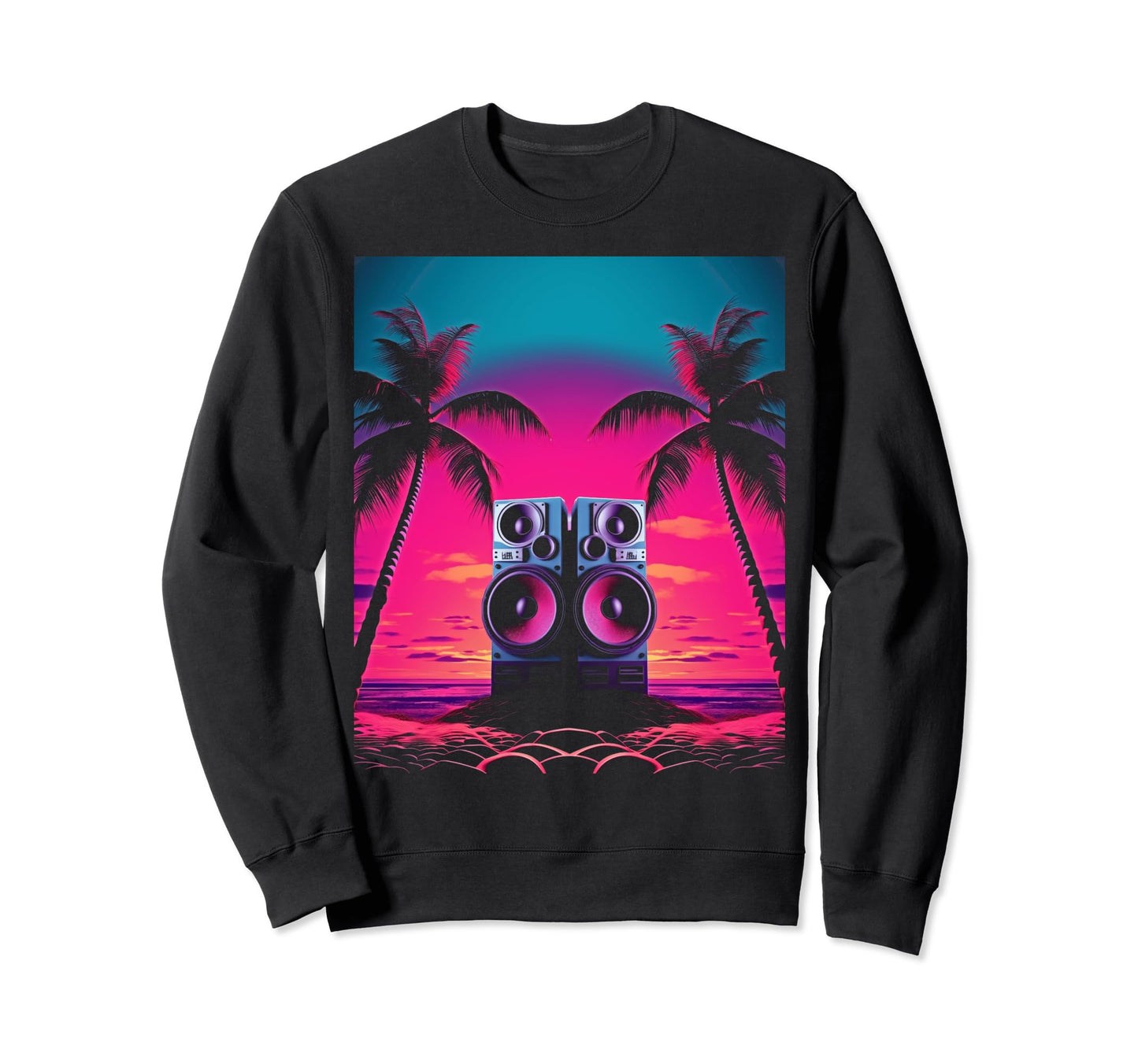 Vaporwave Stereo Speakers 80S Sweatshirt - Fun Novelty Design Unisex - T-Shirt, Sweatshirt, Hoodie
