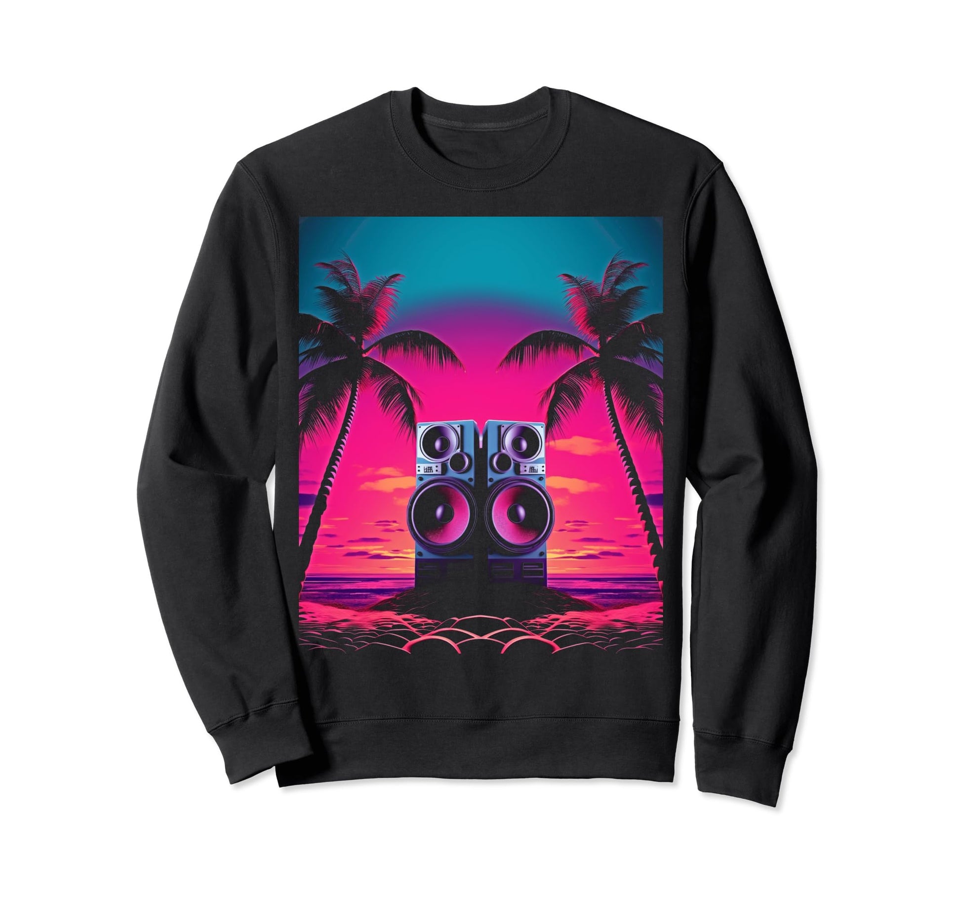 Vaporwave Stereo Speakers 80S Sweatshirt - Fun Novelty Design Unisex - T-Shirt, Sweatshirt, Hoodie