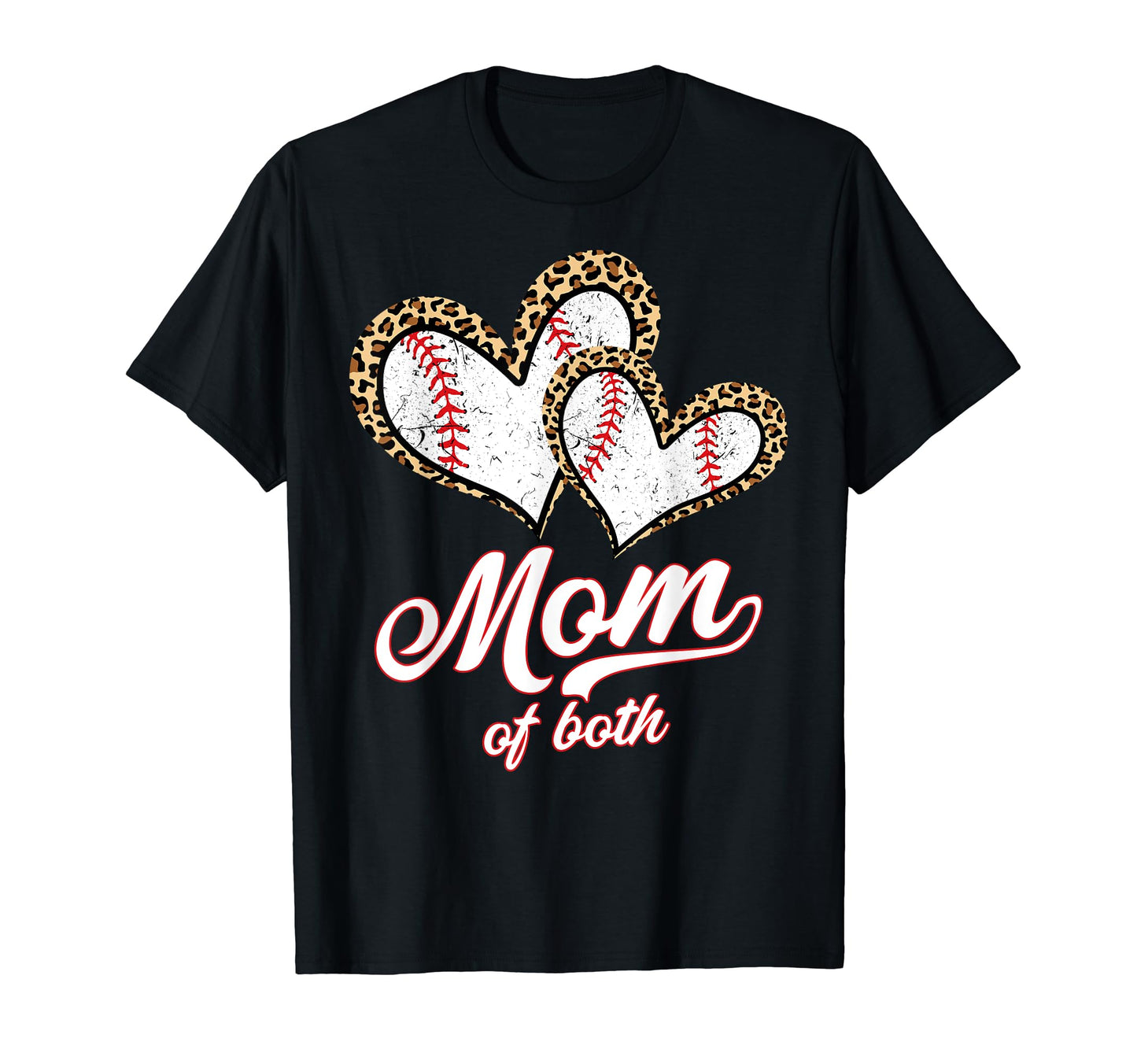 Mom Both Baseball Baseball Leopard T-Shirt - Minimalist Print Men Women - T-Shirt, Sweatshirt, Hoodie