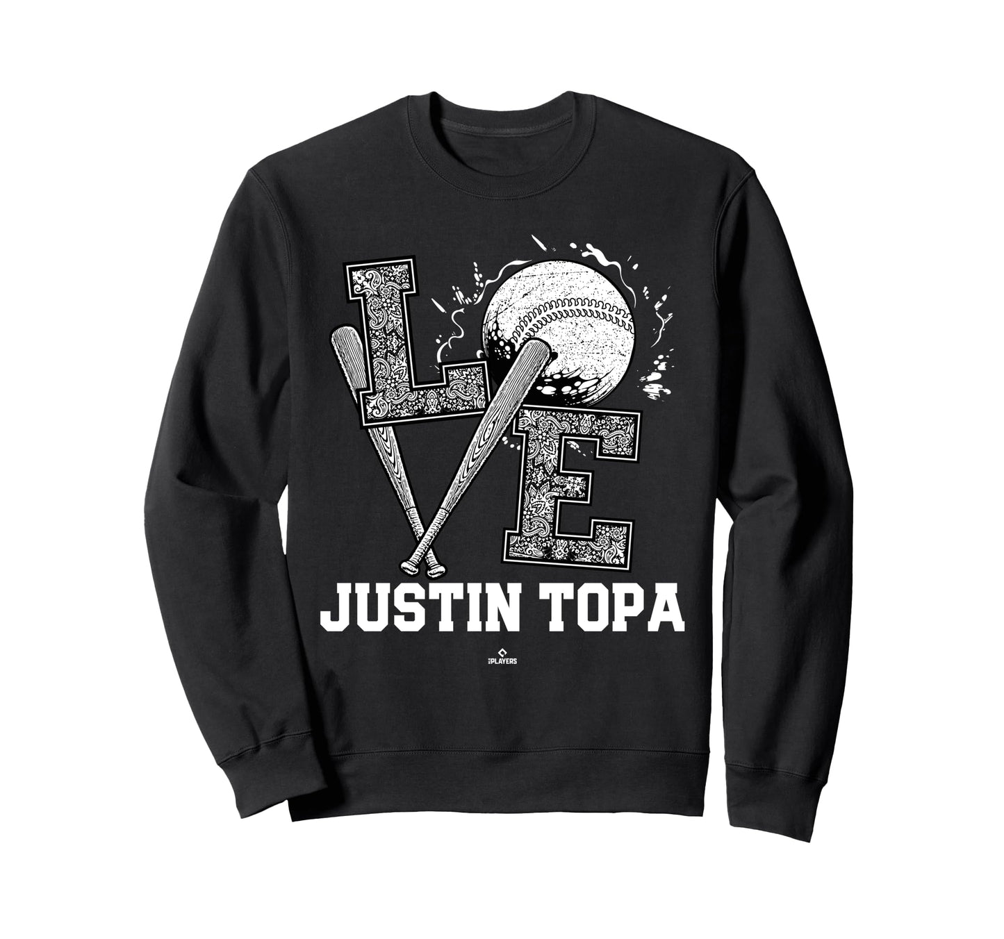 Distressed Baseball Love Justin Sweatshirt - Minimalist Print Men Women - T-Shirt, Sweatshirt, Hoodie