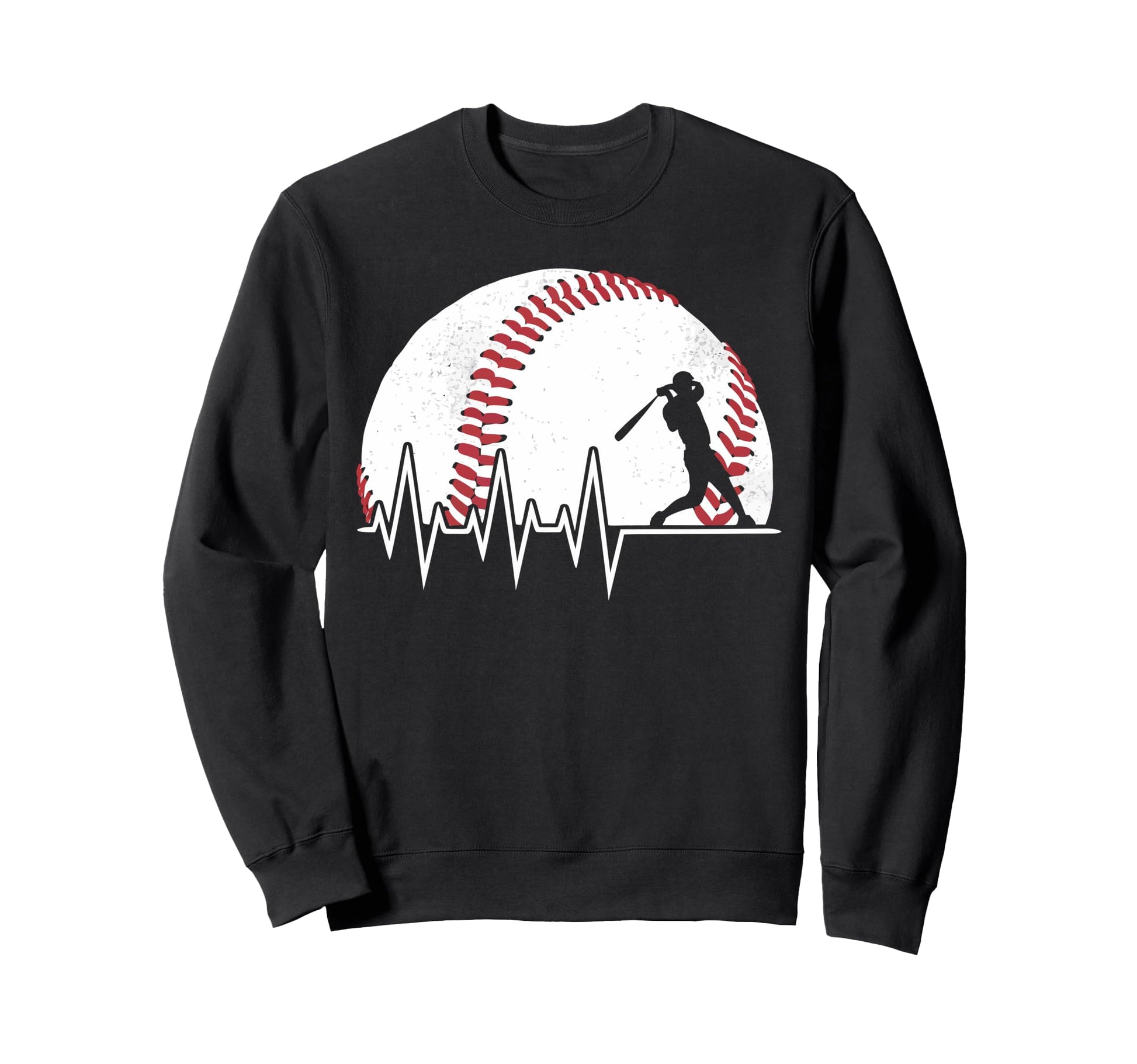 Baseball Heartbeat Sport Fan Sweatshirt - Casual Everyday Wear Unisex - T-Shirt, Sweatshirt, Hoodie