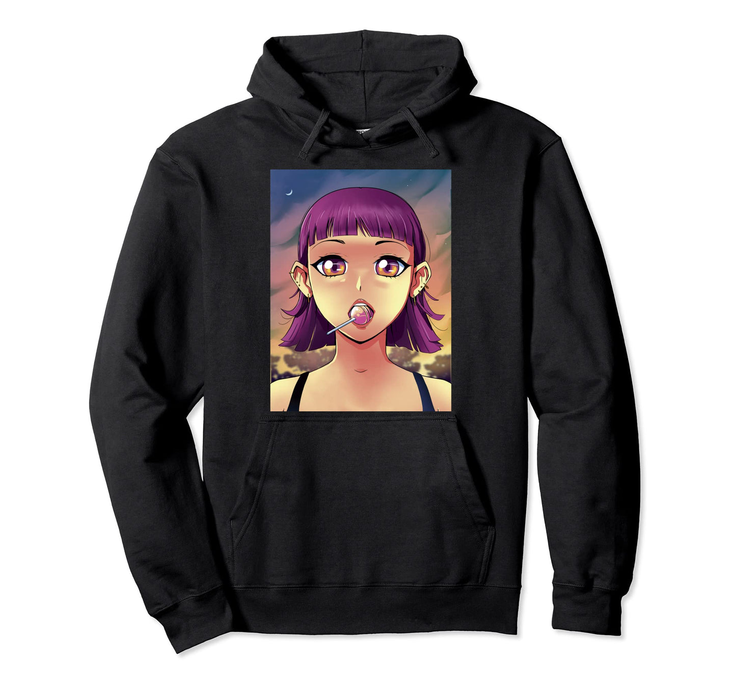 Who Loves Anime And Lollipops Hoodie - Fun Novelty Design Men Women - T-Shirt, Sweatshirt, Hoodie