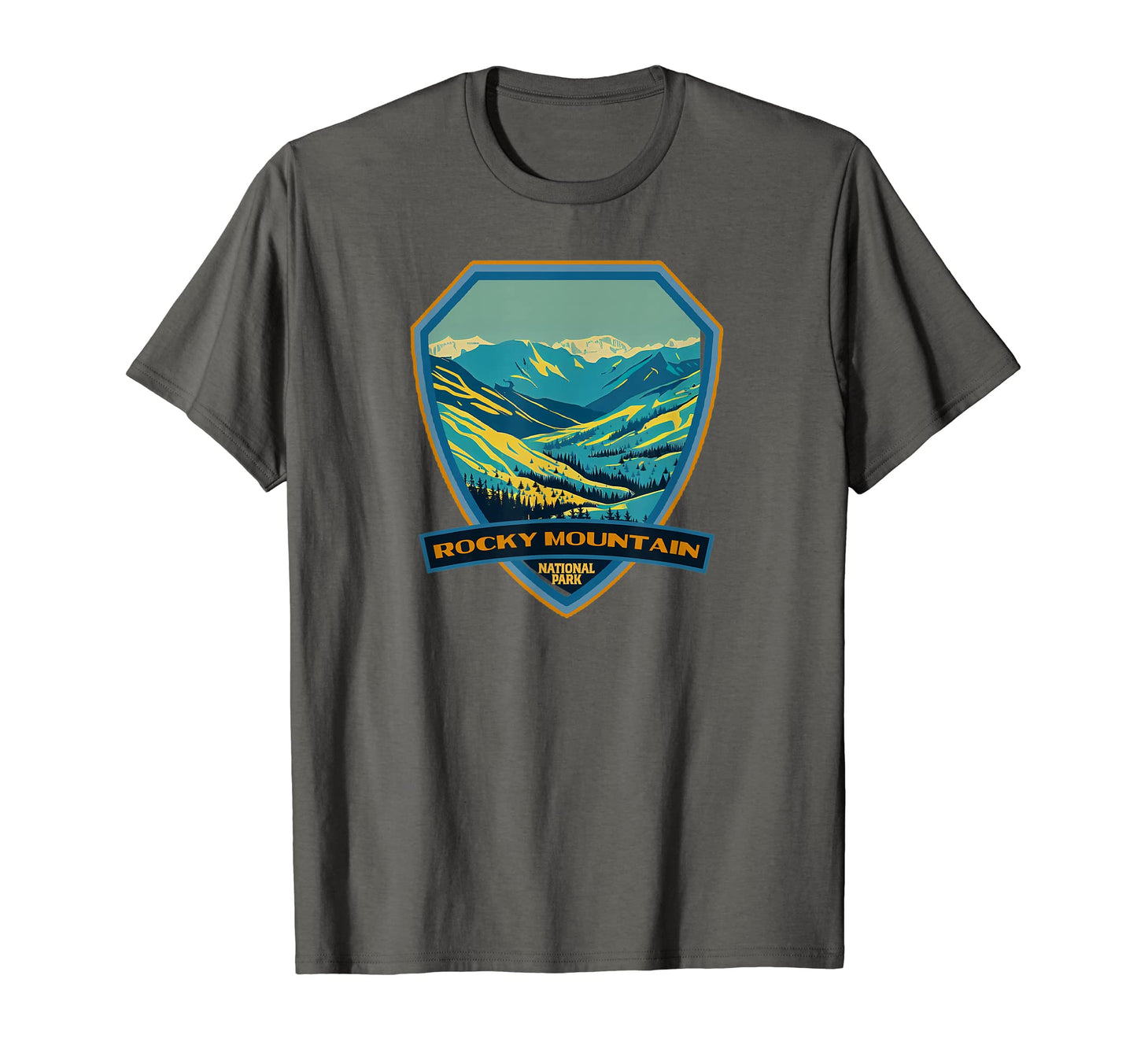 Rocky Mountain National Park Wpa Badge T-Shirt - Fun Novelty Design Unisex - T-Shirt, Sweatshirt, Hoodie