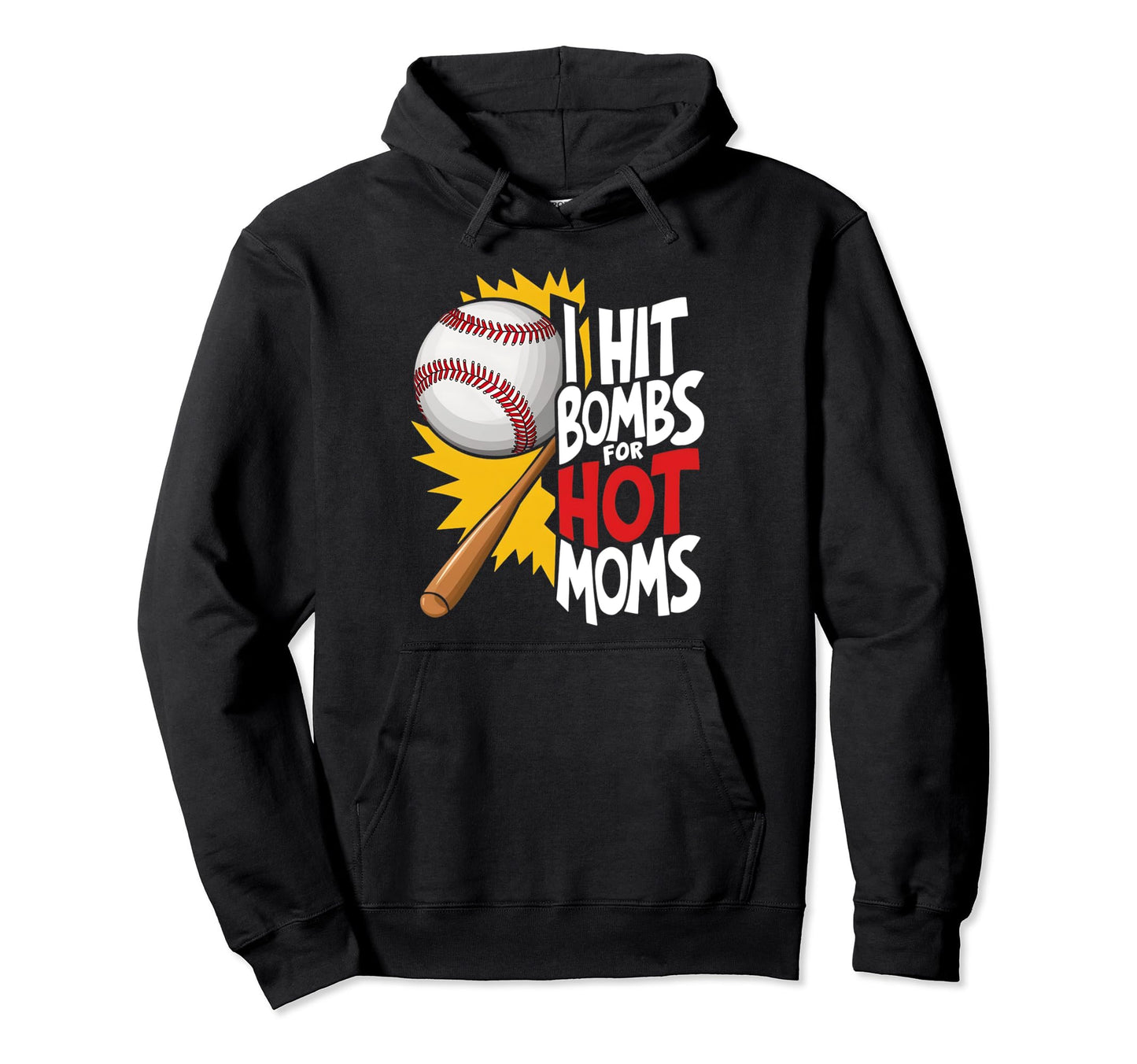 Bombs Hit Hot Moms Funny Summer Baseball Hoodie - Trendy Graphic Men Women - T-Shirt, Sweatshirt, Hoodie