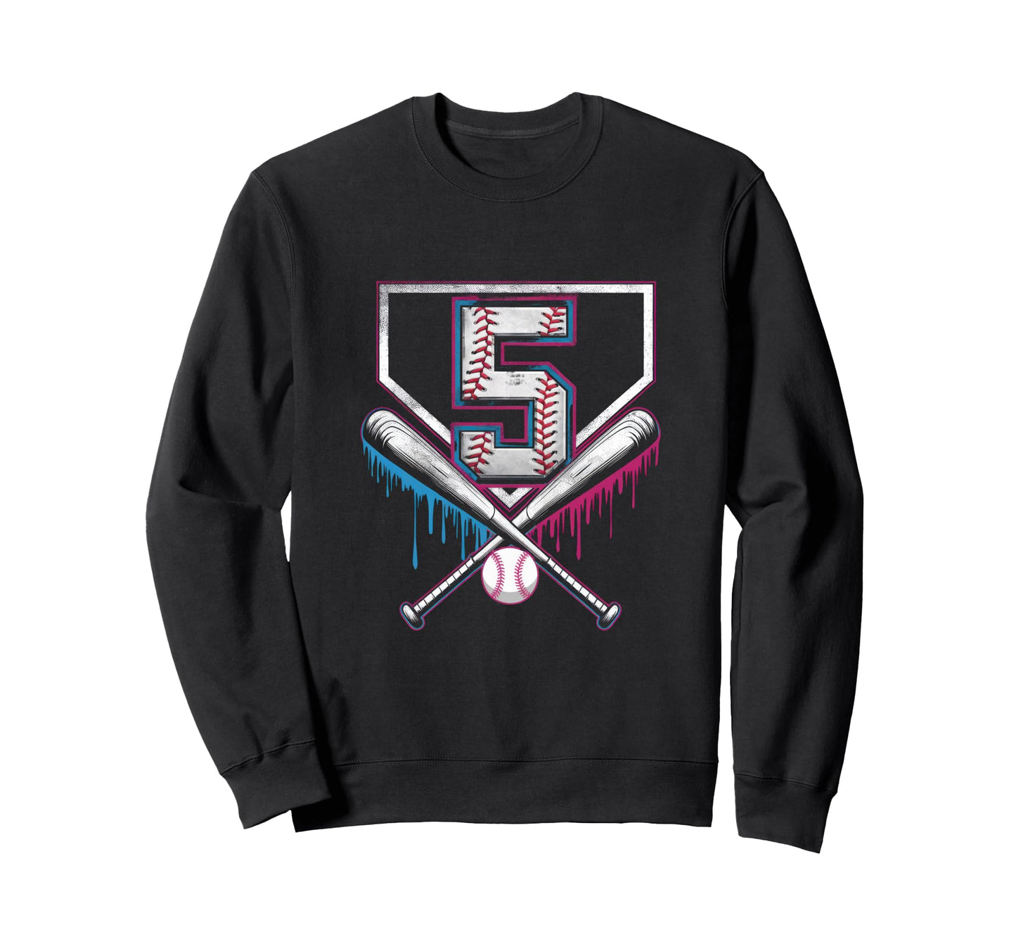5Th Birthday Baseball Home Ice Sweatshirt - Fun Novelty Design Unisex - T-Shirt, Sweatshirt, Hoodie