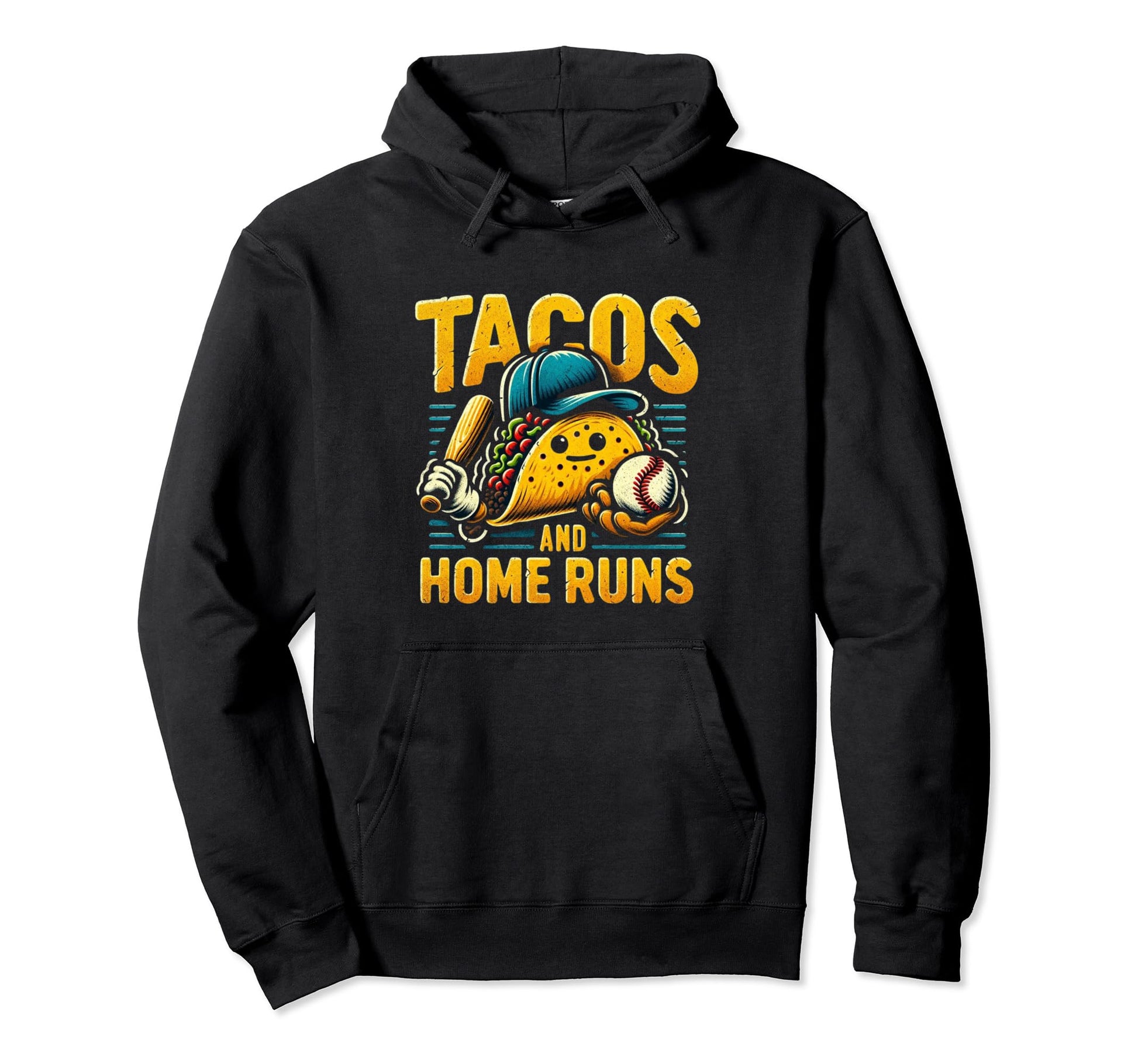 Tacos And Homeruns Taco Food Lovers Hoodie - Novelty Apparel for Adults - T-Shirt, Sweatshirt, Hoodie