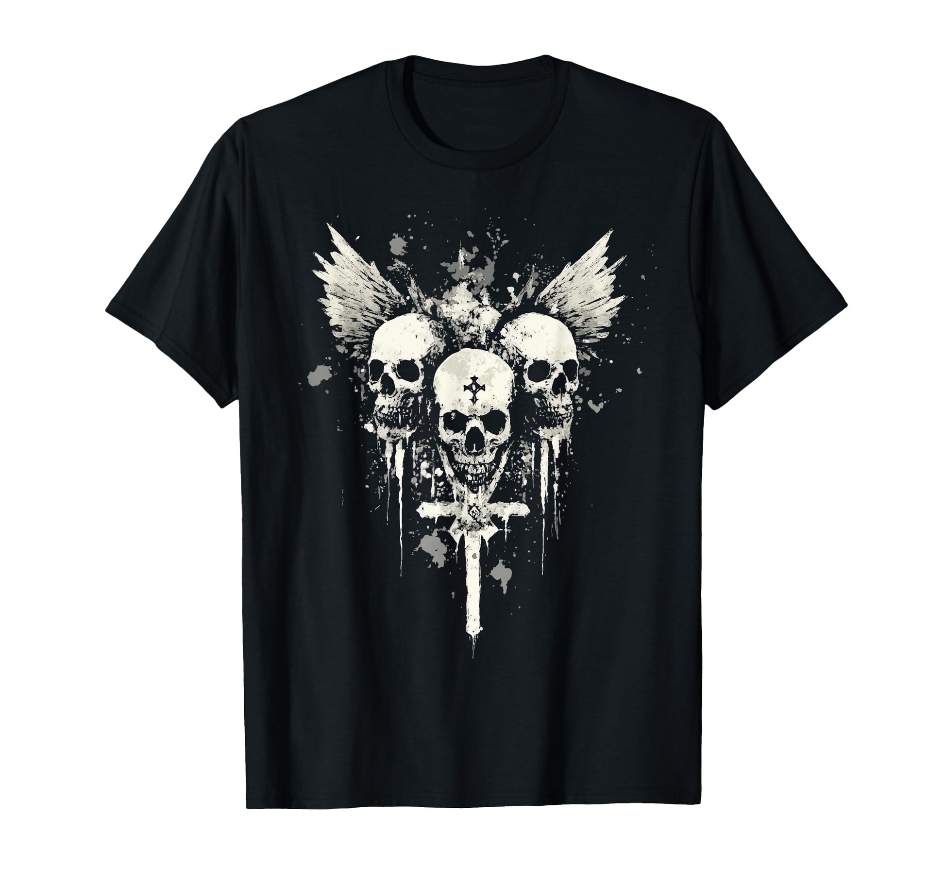 Skull Cross Goth Gothic Emo Alt Grunge T-Shirt - Novelty Apparel Unisex - T-Shirt, Sweatshirt, Hoodie