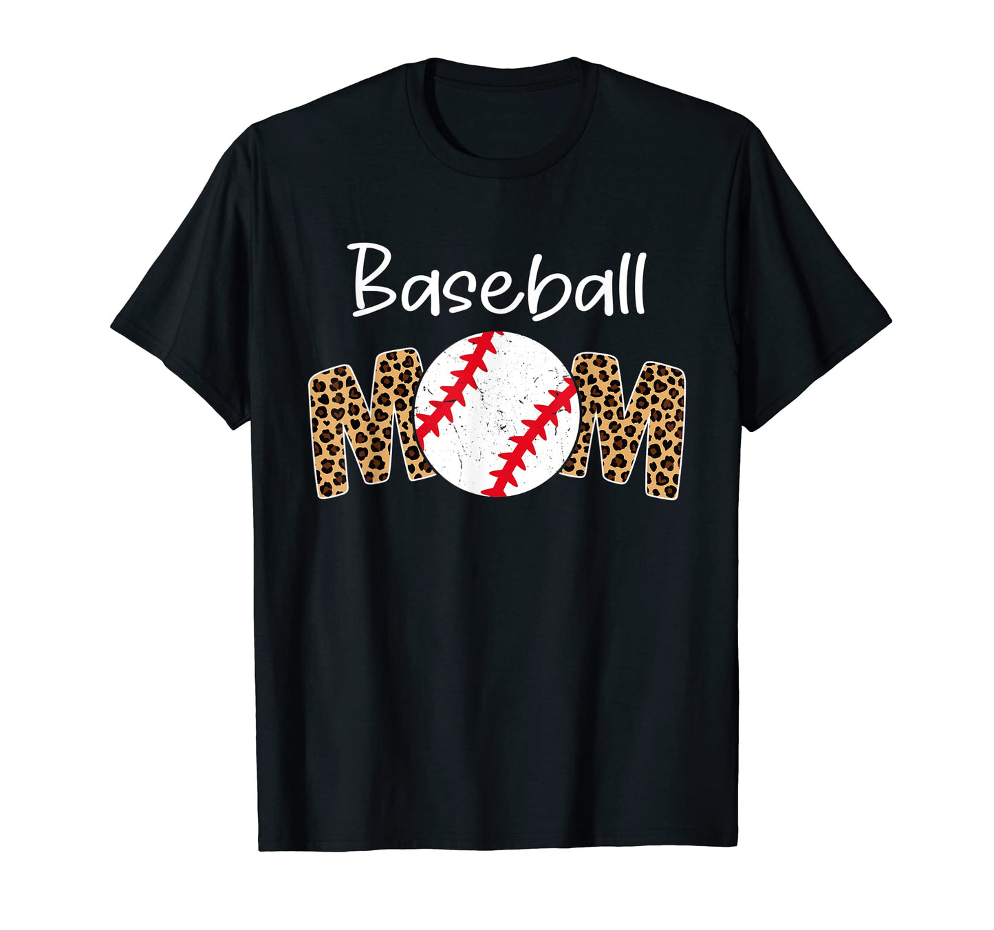 Baseball Mom Leopard Funny Softball T-Shirt - Aesthetic Graphic Unisex - T-Shirt, Sweatshirt, Hoodie