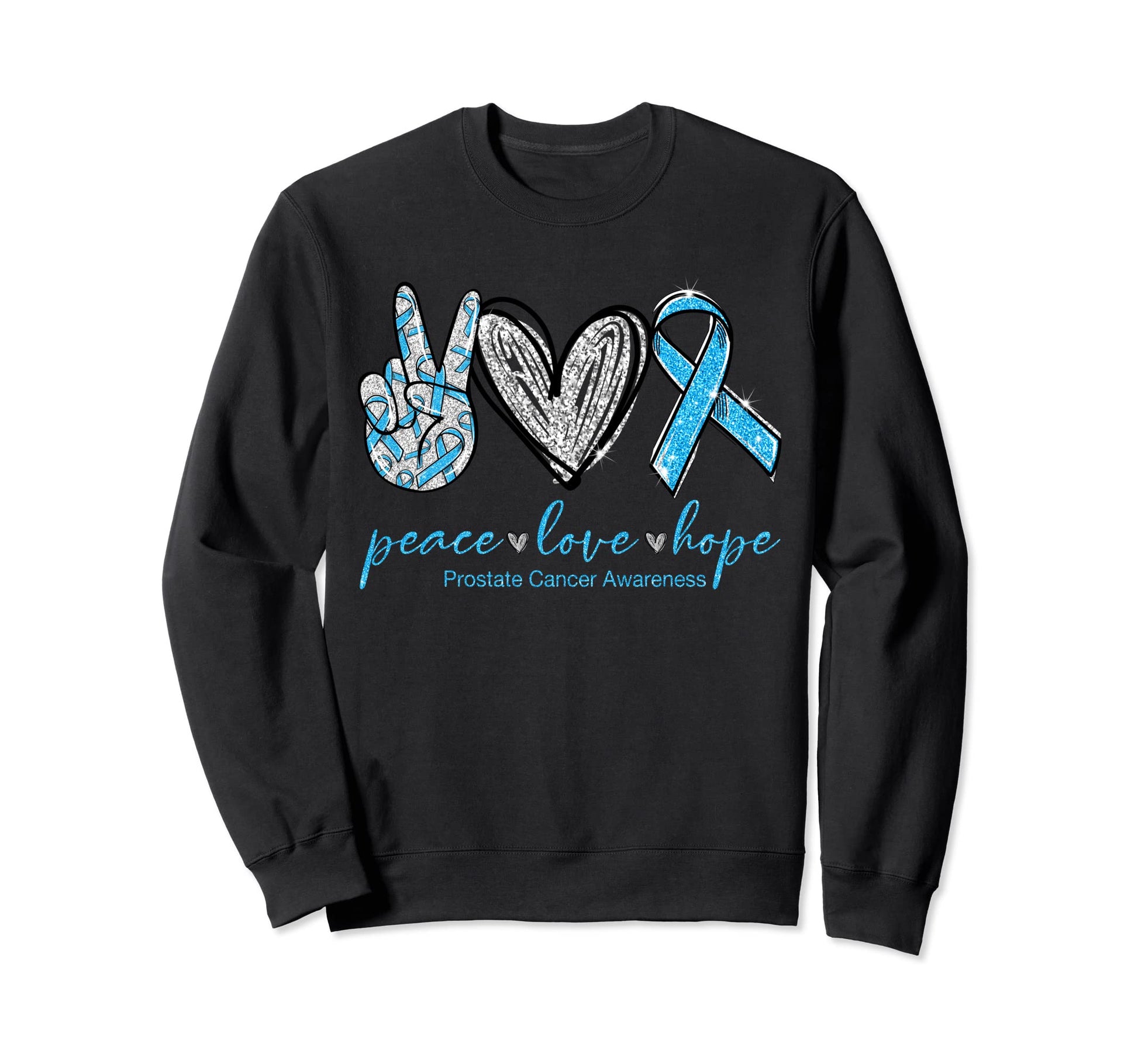 Funny Peace Love Prostate Cancer Sweatshirt - Aesthetic Graphic for Adults - T-Shirt, Sweatshirt, Hoodie