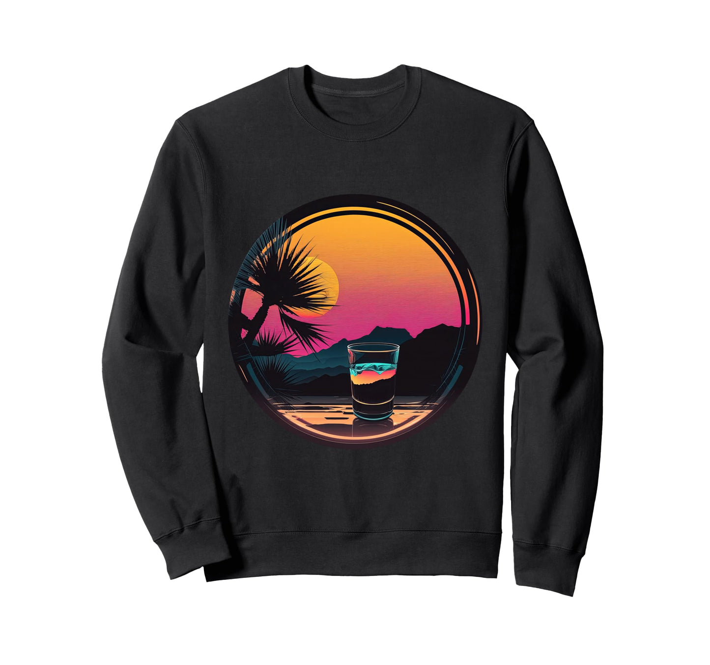 Tequila Synthwave 80S Retrowave Sweatshirt - Novelty Apparel Unisex - T-Shirt, Sweatshirt, Hoodie