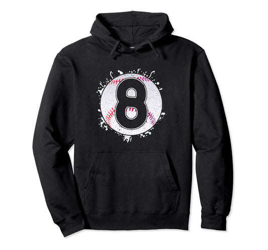 Baseball Birthday 8Th Birthday Party Hoodie - Aesthetic Graphic Unisex - T-Shirt, Sweatshirt, Hoodie