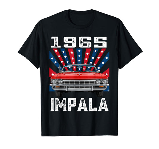 1965 65 Impala Old School Muscle Car T-Shirt - Minimalist Print Men Women - T-Shirt, Sweatshirt, Hoodie