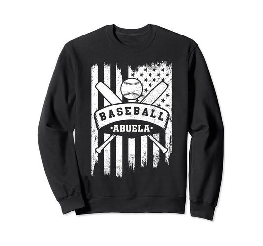 Baseball Abuela Usa American Sweatshirt - Casual Everyday Wear for Adults - T-Shirt, Sweatshirt, Hoodie
