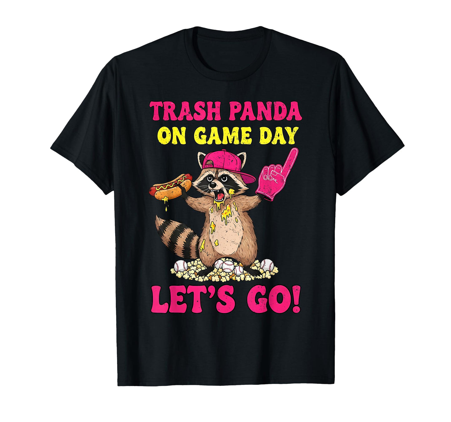 Trash Panda Game Day Vibes Baseball T-Shirt - Fun Novelty Design Unisex - T-Shirt, Sweatshirt, Hoodie