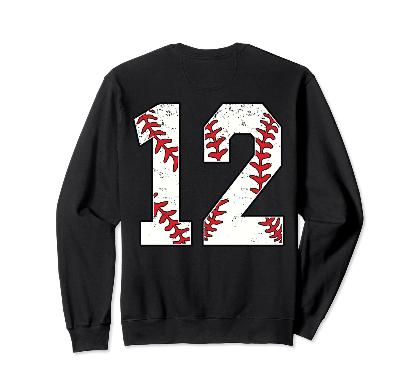 Number 12 Baseball Jersey Number 12 Back Sweatshirt - Trendy Graphic Unisex - T-Shirt, Sweatshirt, Hoodie