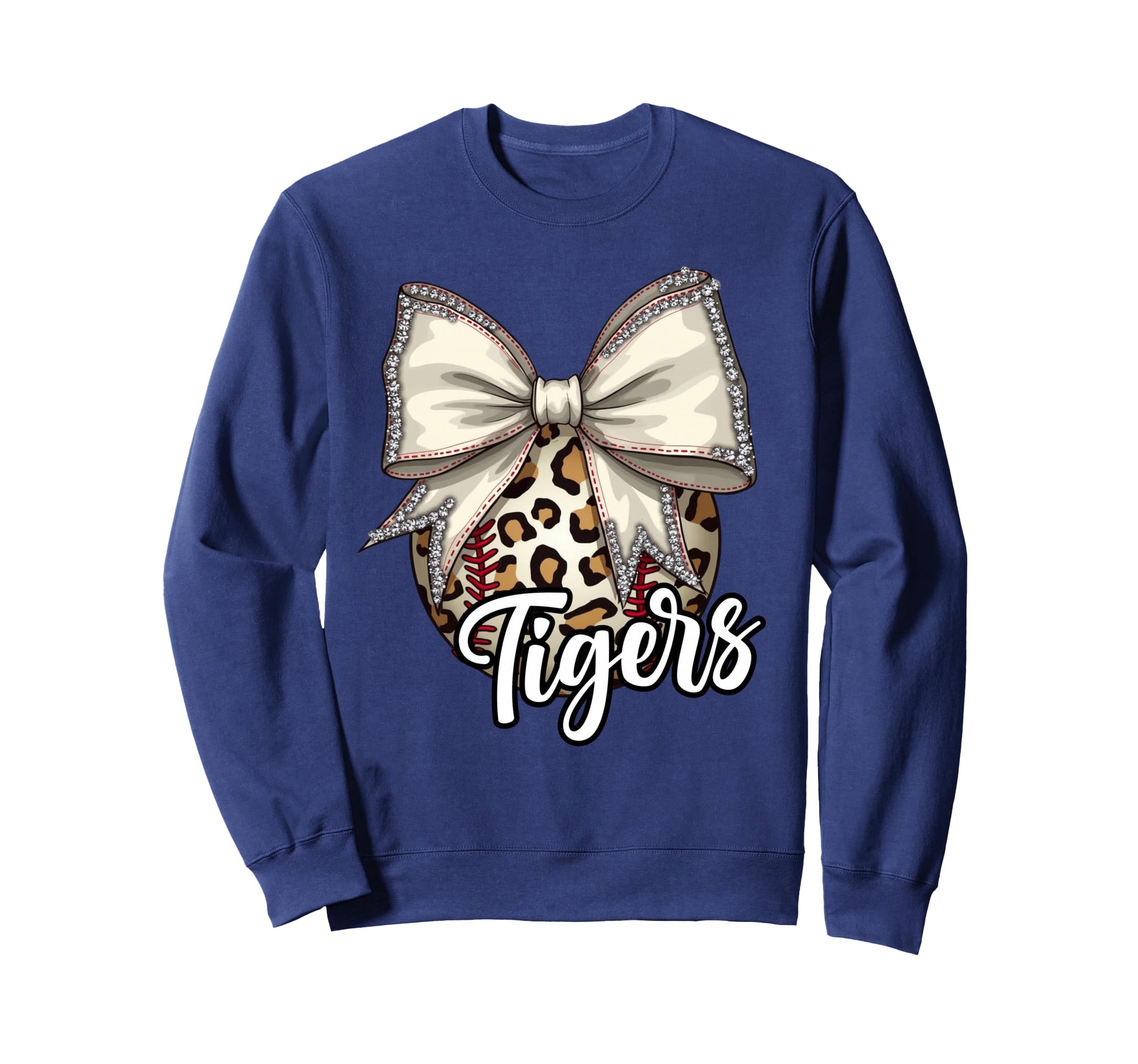 Tigers Baseball Mom Leopard Sweatshirt - Minimalist Print for Adults - T-Shirt, Sweatshirt, Hoodie