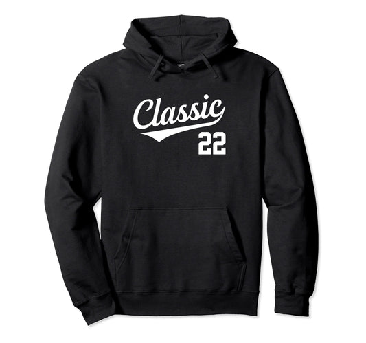 Baseball Jersey Birthday Age 22 Hoodie - Minimalist Print Men Women - T-Shirt, Sweatshirt, Hoodie